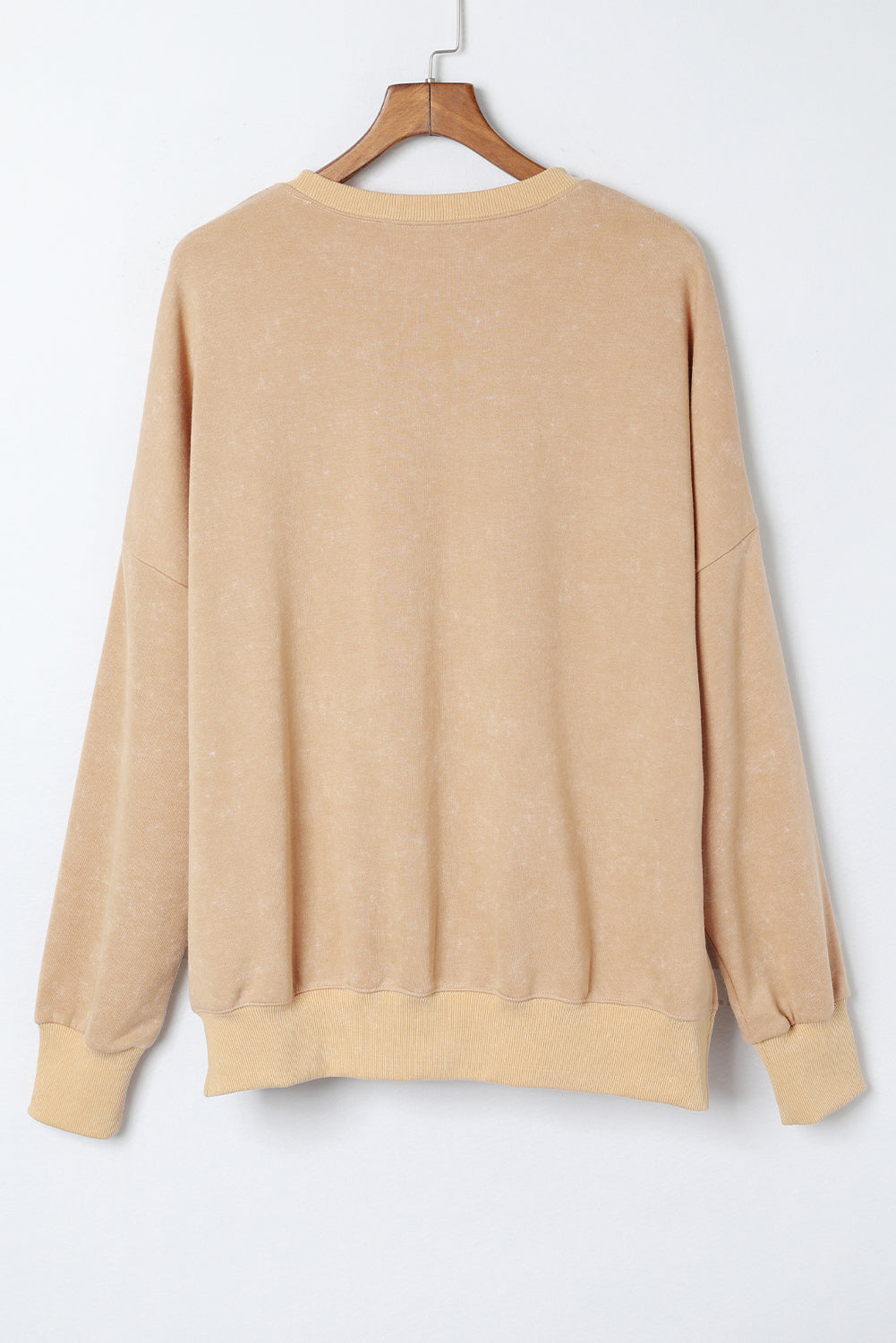 Leopard Print Drop Shoulder Slit Oversized Sweatshirt
