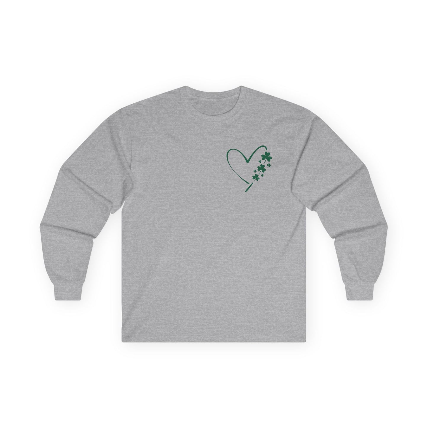 Heart with Shamrocks Ultra Cotton Long Sleeve Tee