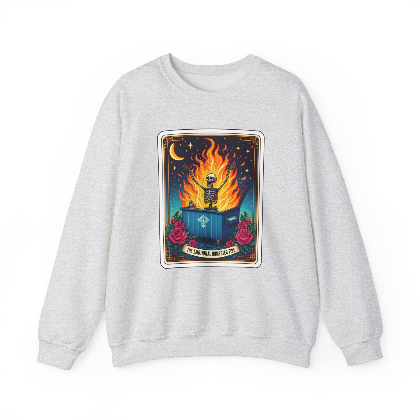 Emotional Dumpster Fire Tarot Heavy Blend™ Crewneck Sweatshirt
