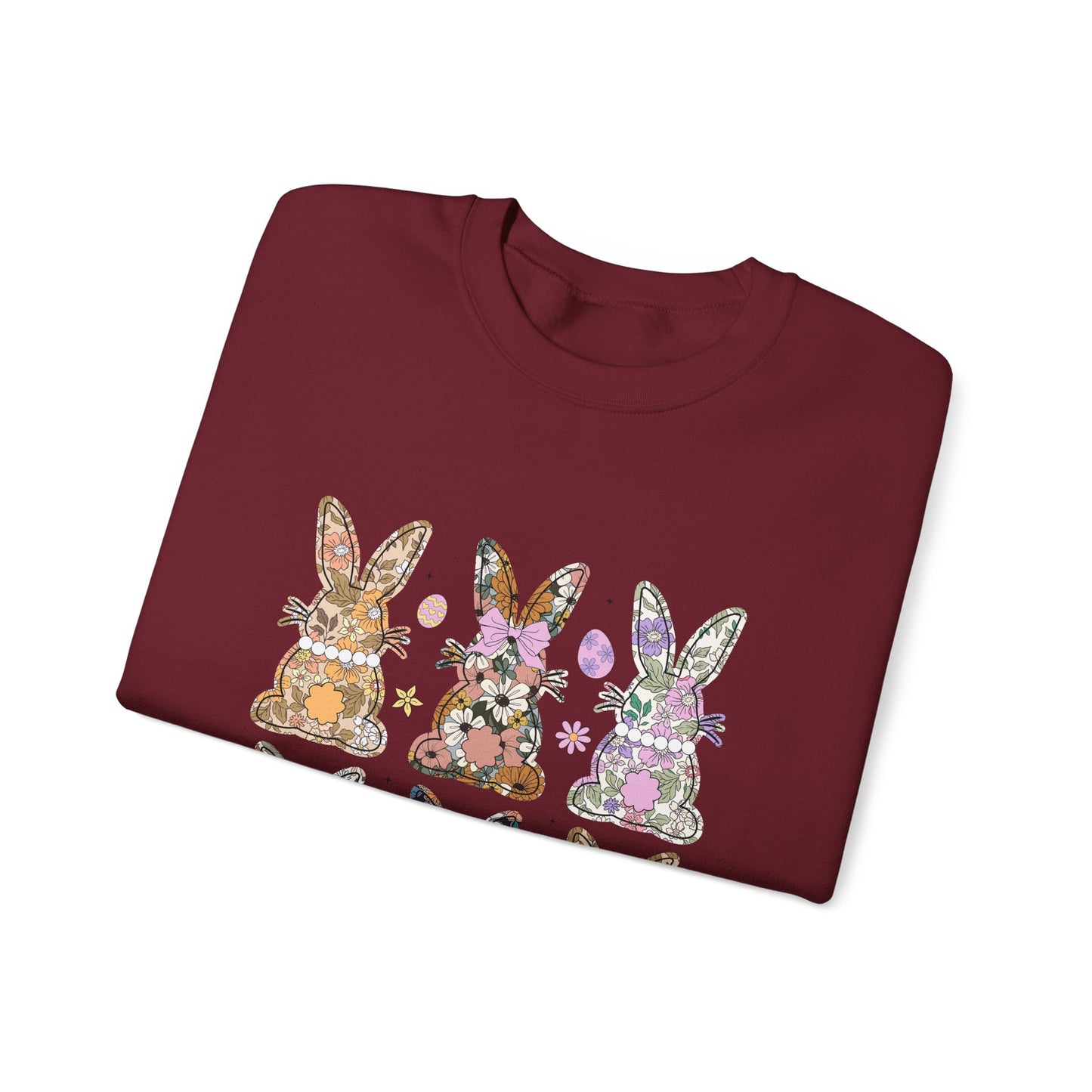 Floral Bunnies Heavy Blend™ Crewneck Sweatshirt