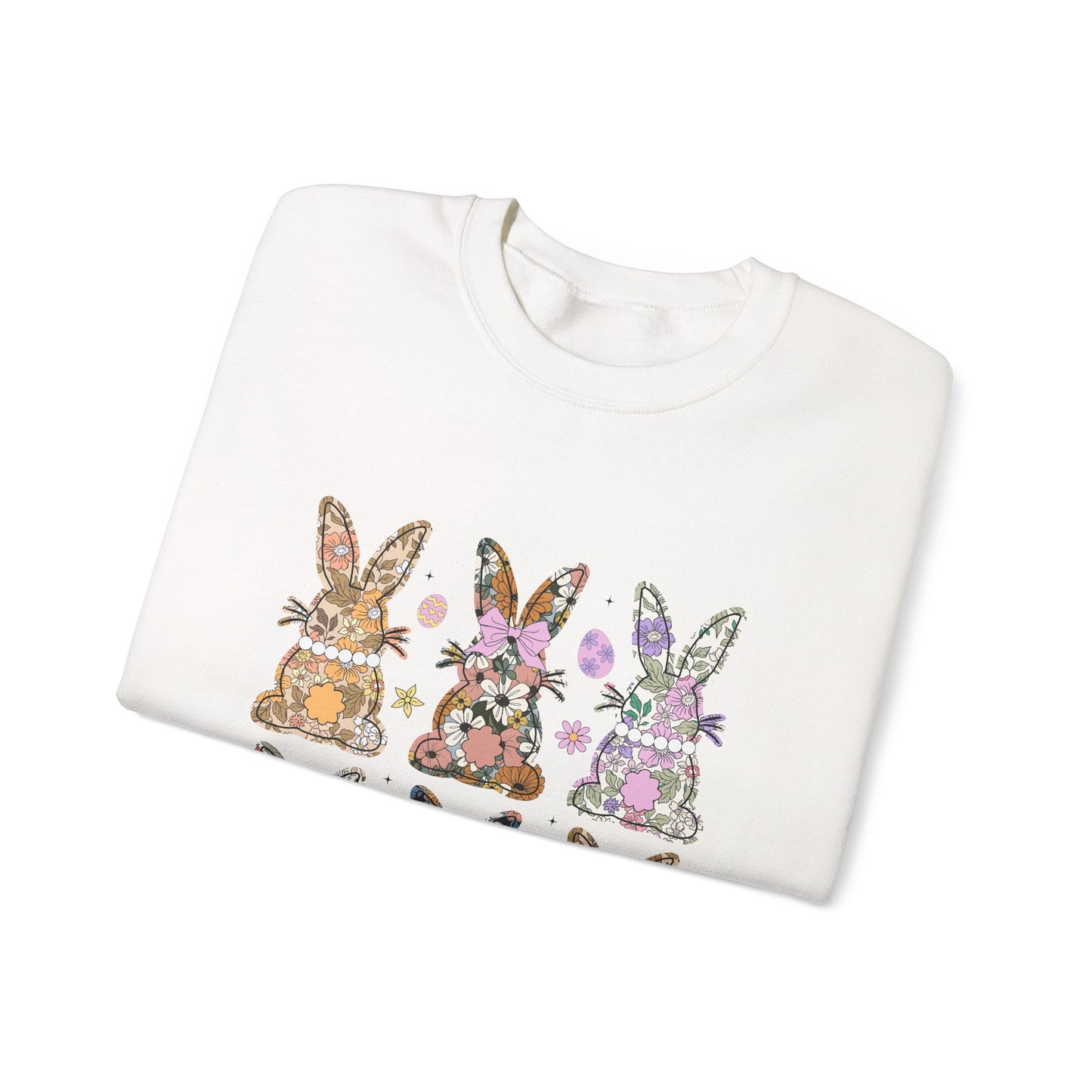 Floral Bunnies Heavy Blend™ Crewneck Sweatshirt