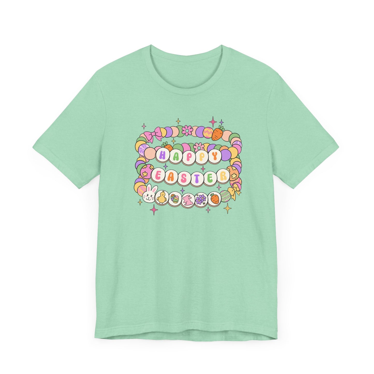 Happy Easter Beaded Bracelets Jersey Short Sleeve Tee