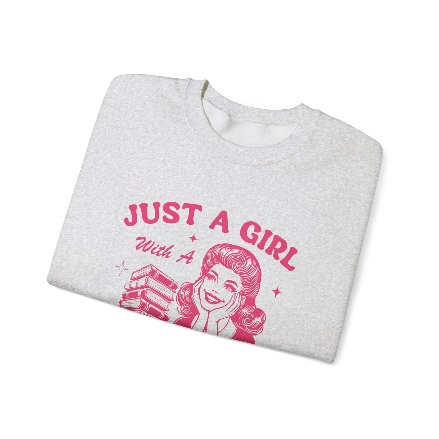 Just A Girl with A TBR Problem Heavy Blend™ Crewneck Sweatshirt