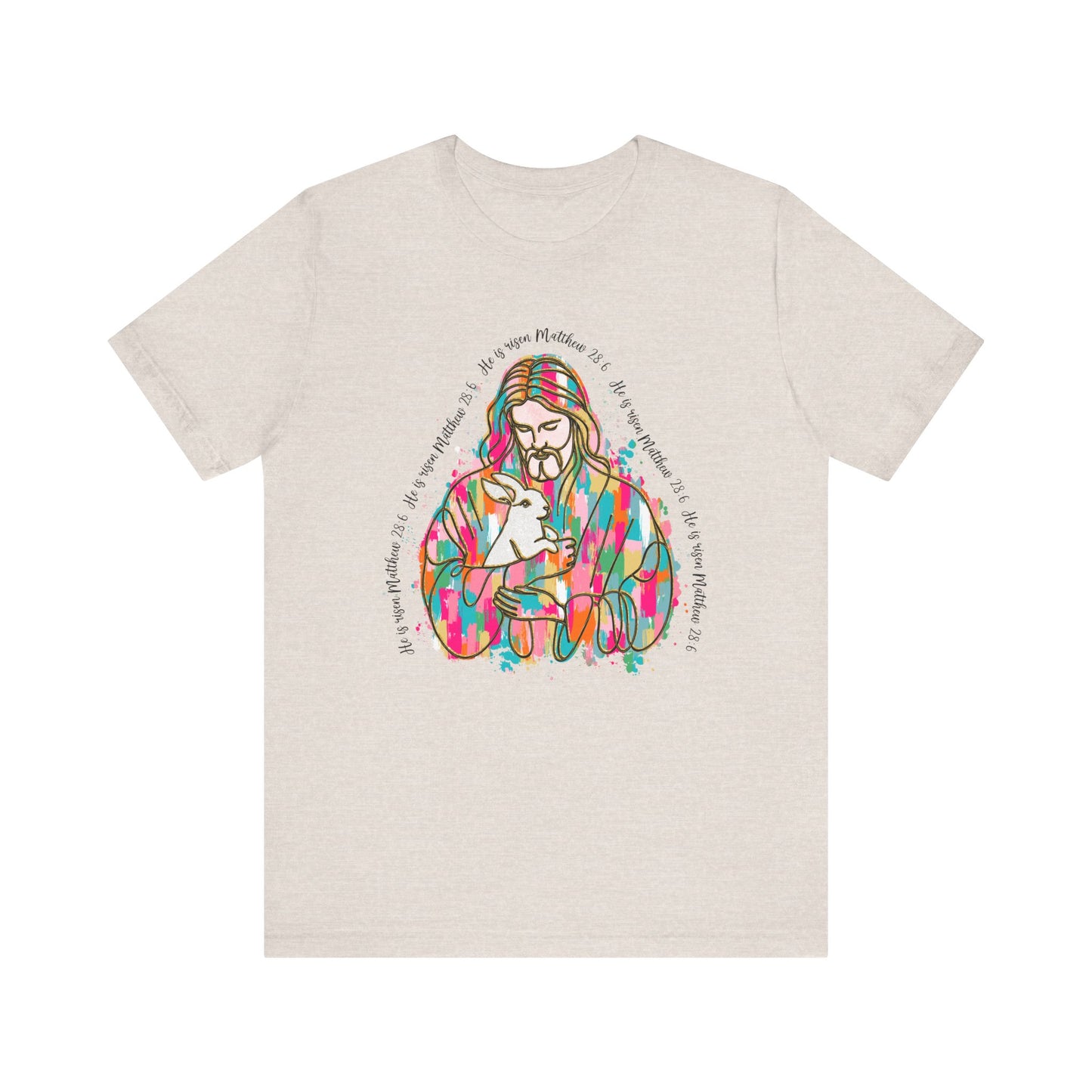 Brush Stroke Easter Jesus Jersey Short Sleeve Tee