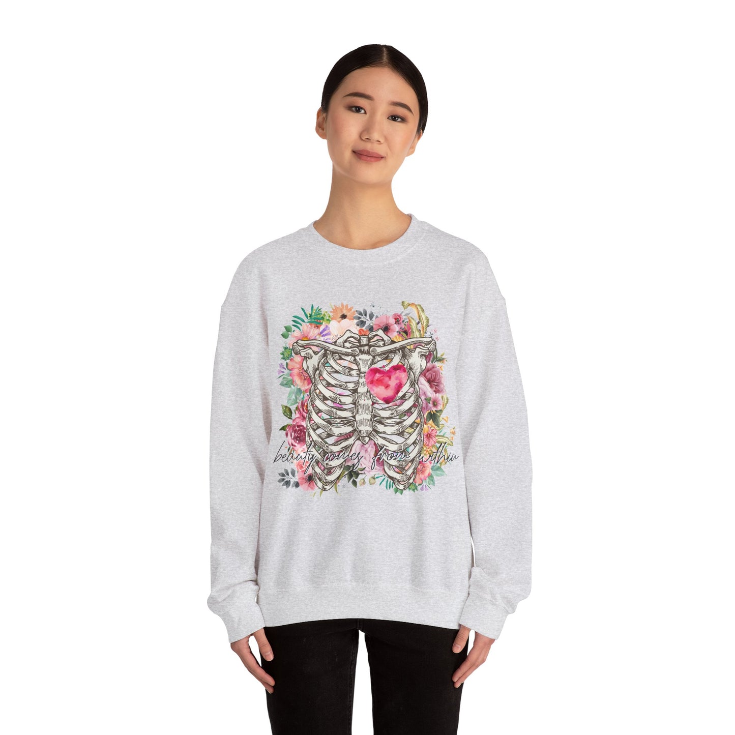 Beauty Comes From Within Heavy Blend™ Crewneck Sweatshirt