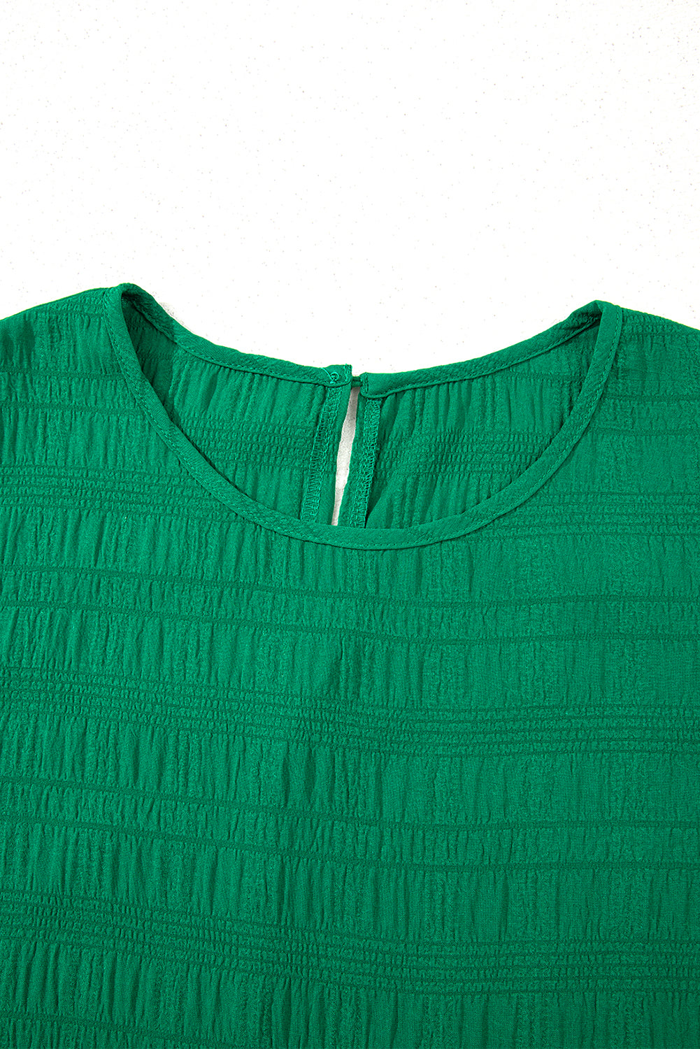 Dark Green Textured Flutter Sleeve Ruffled Mini Dress