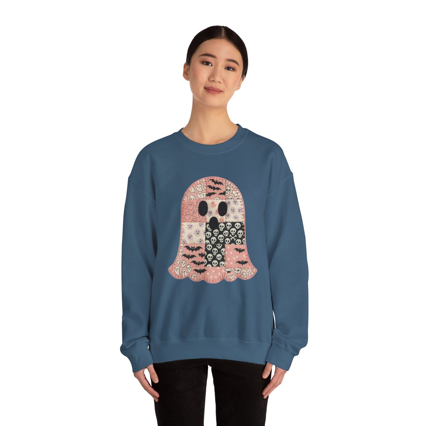 Patchwork Ghost Heavy Blend™ Crewneck Sweatshirt
