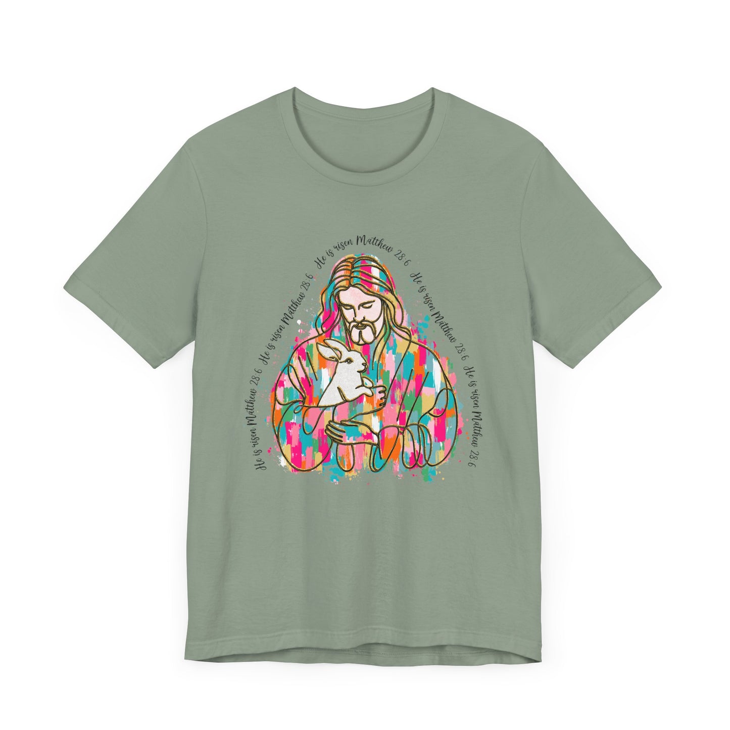Brush Stroke Easter Jesus Jersey Short Sleeve Tee