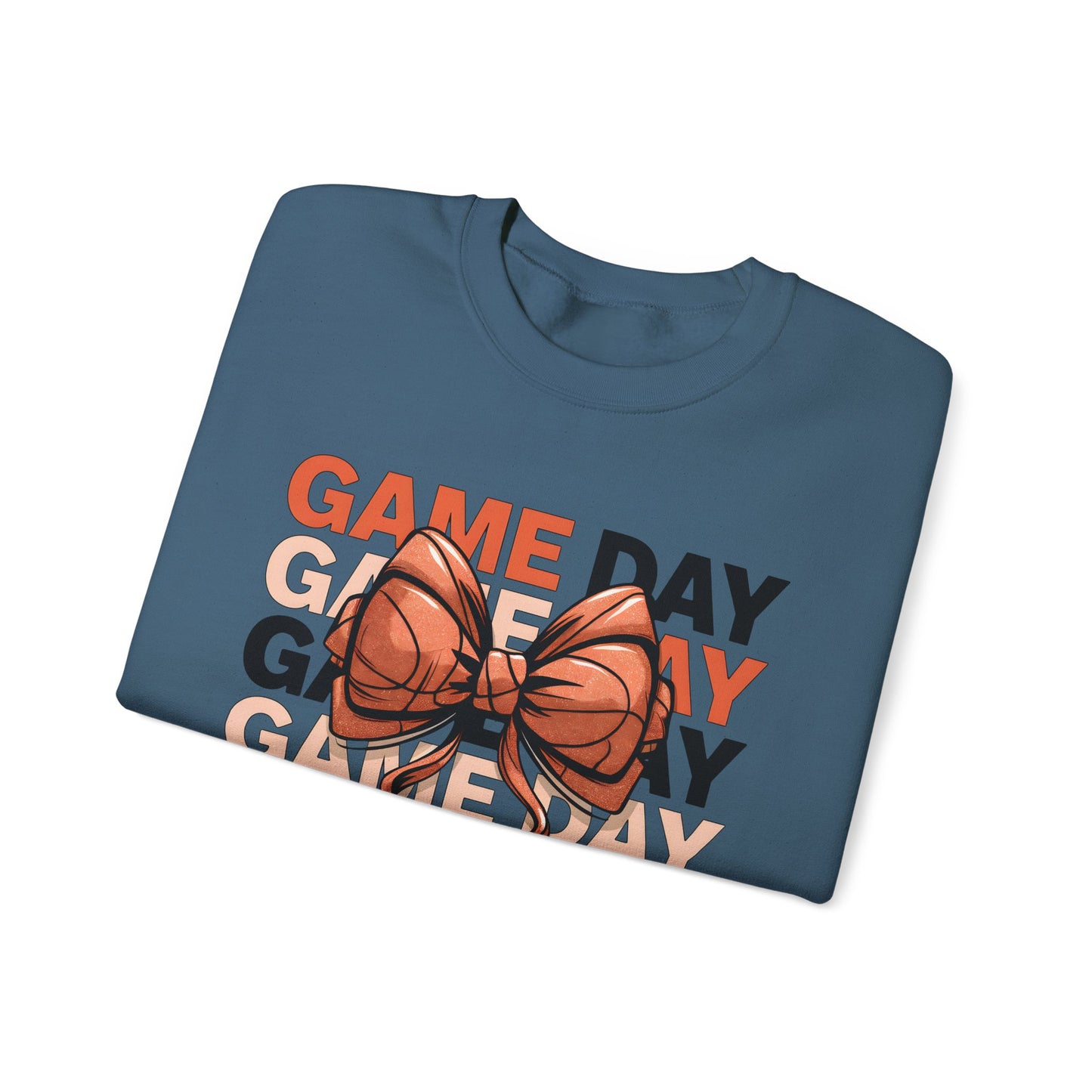 Game Day Basketball Bow Heavy Blend™ Crewneck Sweatshirt