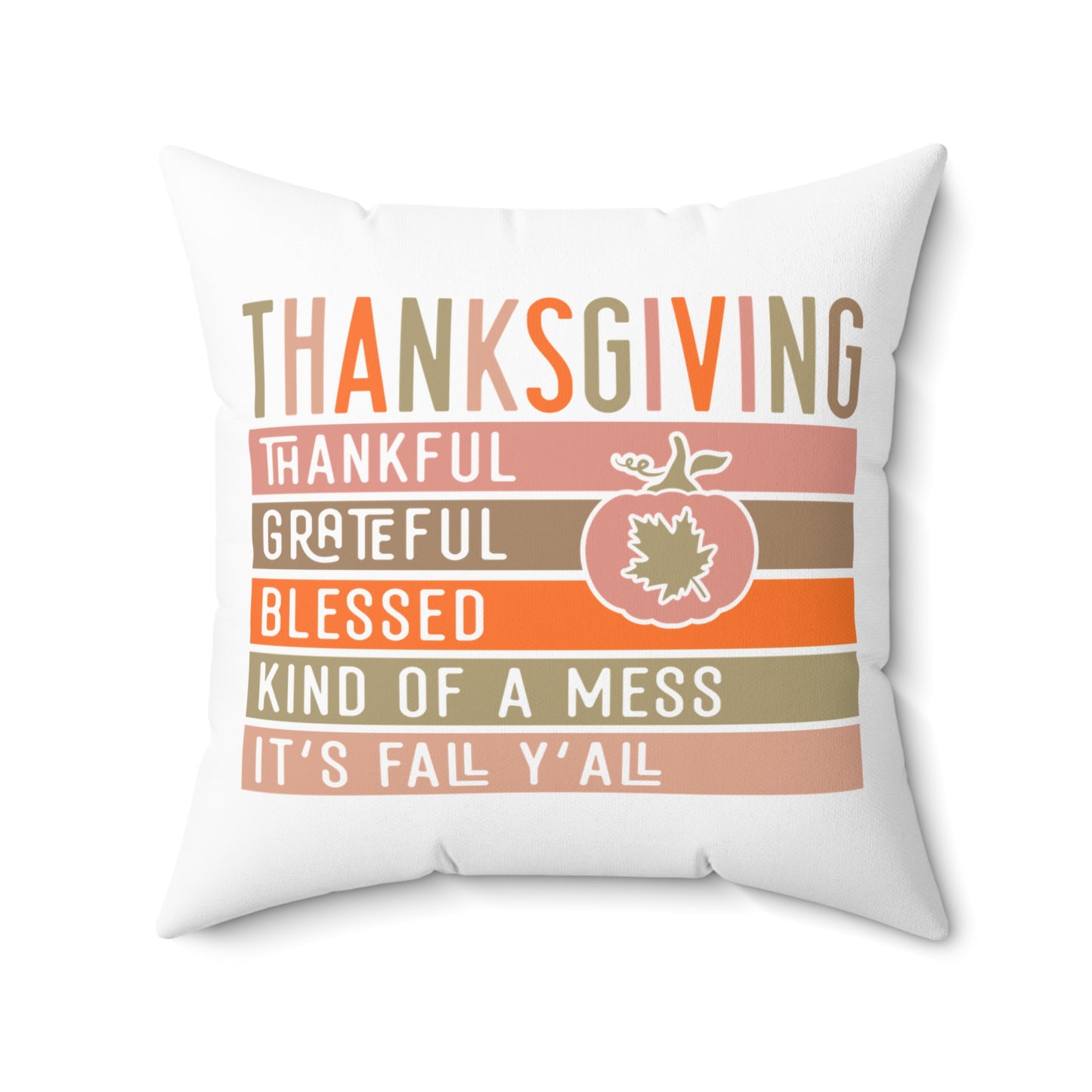 Thanksgiving Spun Polyester Square Pillow
