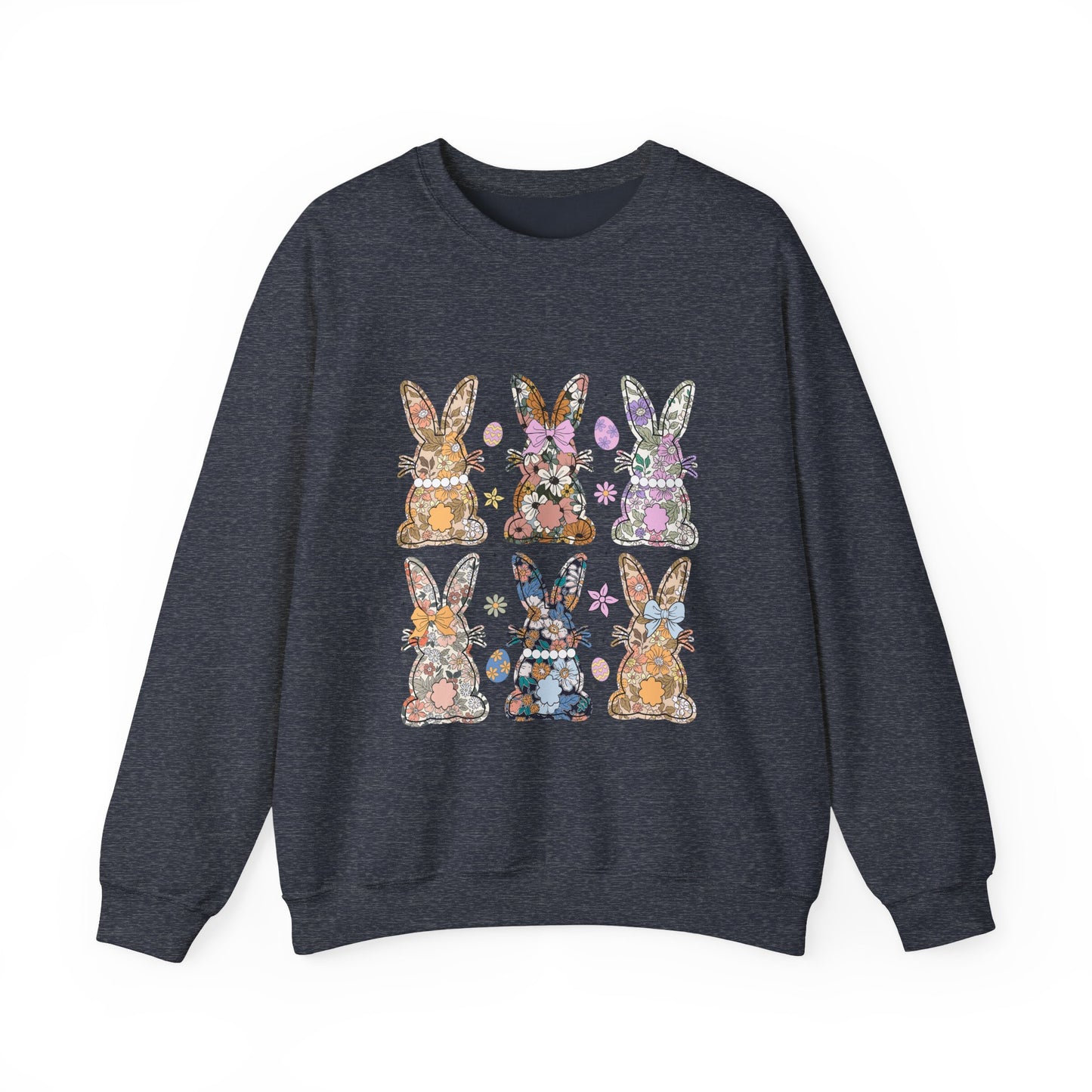Floral Bunnies Heavy Blend™ Crewneck Sweatshirt
