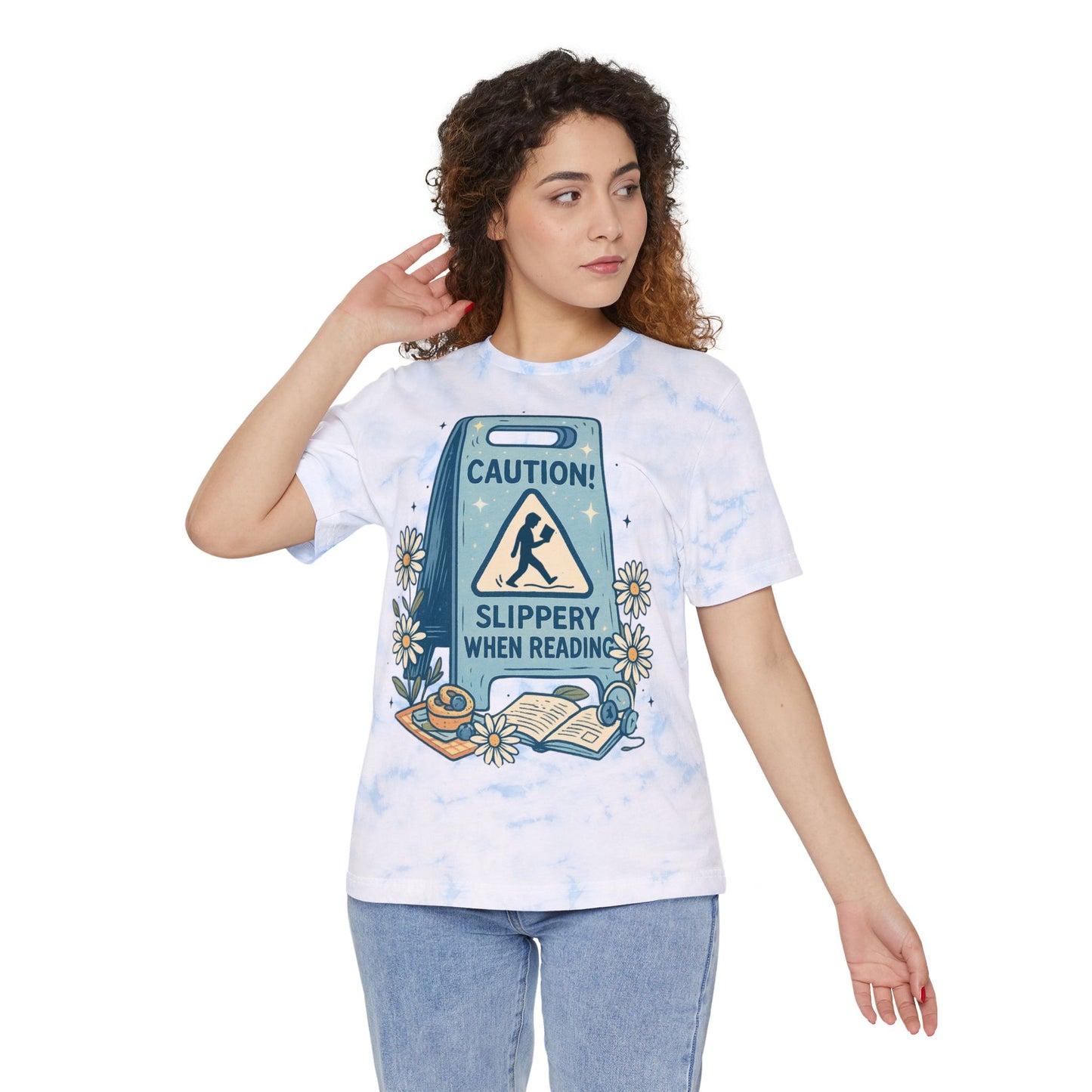 Slippery When Reading FWD Fashion Tie-Dyed T-Shirt