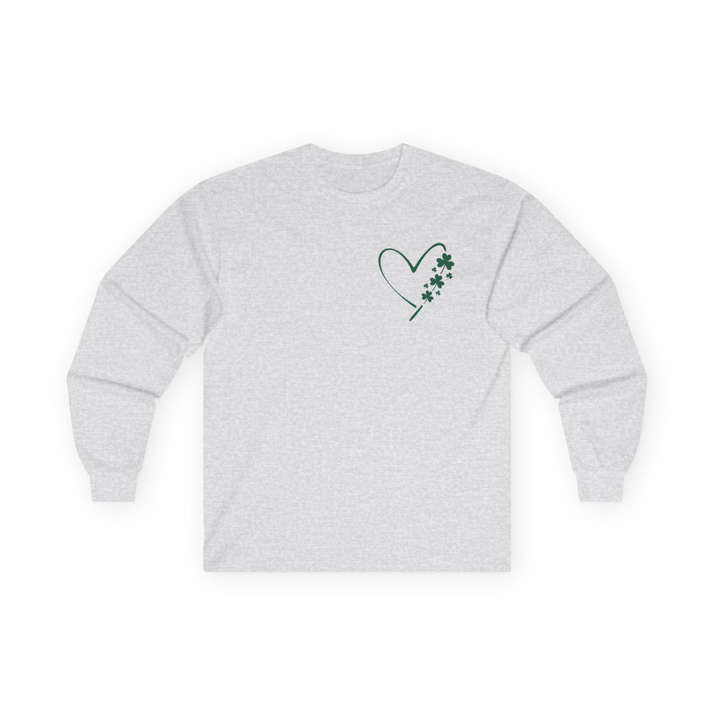 Heart with Shamrocks Ultra Cotton Long Sleeve Tee