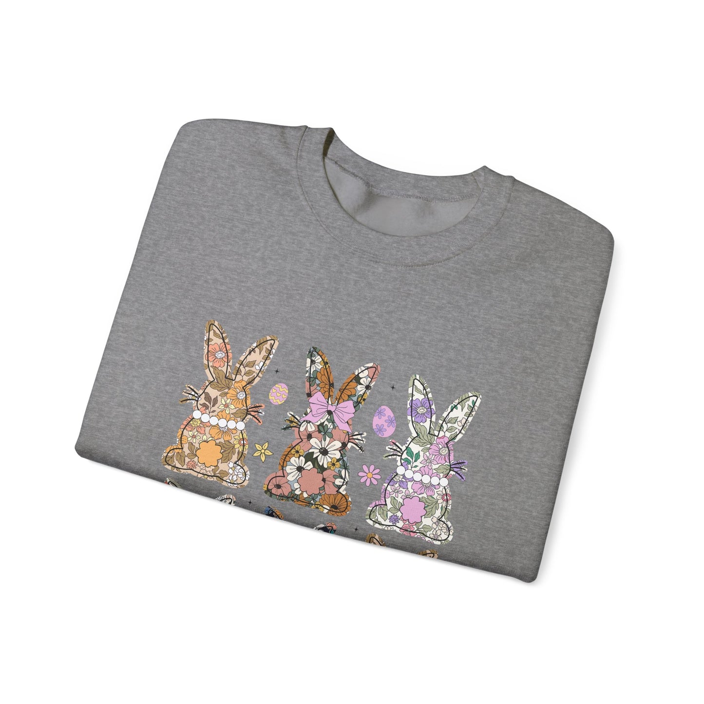 Floral Bunnies Heavy Blend™ Crewneck Sweatshirt