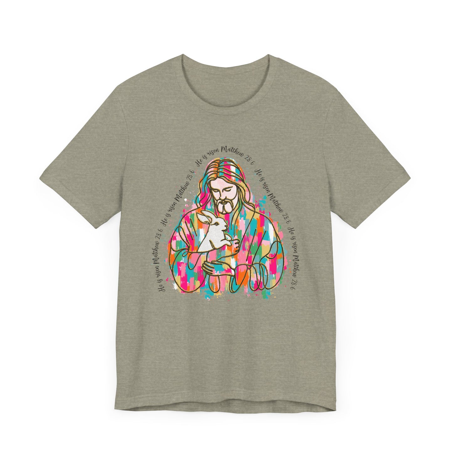 Brush Stroke Easter Jesus Jersey Short Sleeve Tee