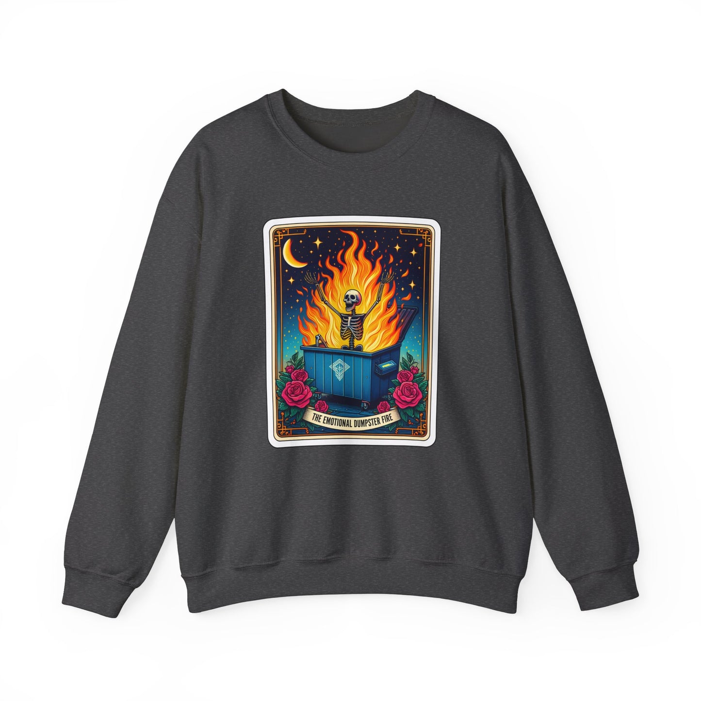 Emotional Dumpster Fire Tarot Heavy Blend™ Crewneck Sweatshirt