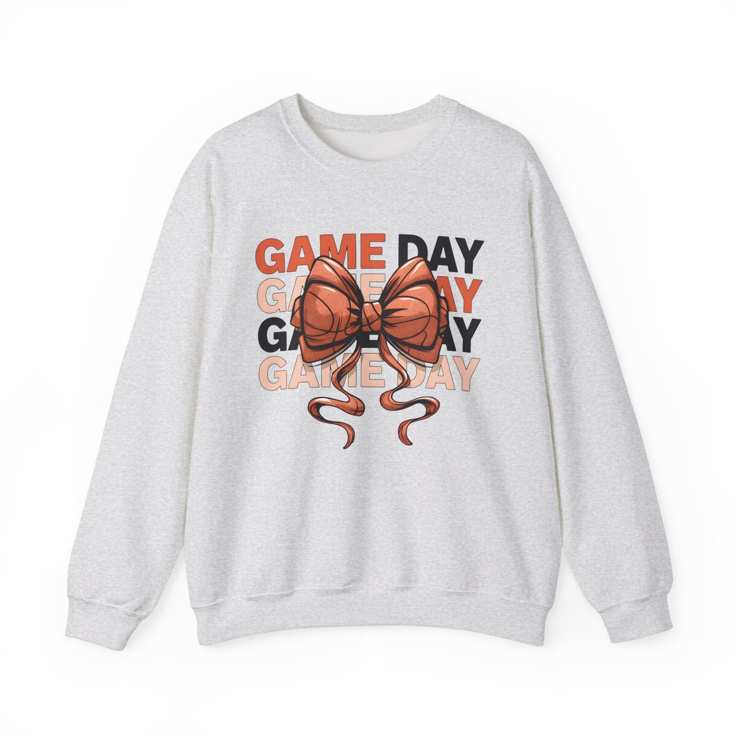Game Day Basketball Bow Heavy Blend™ Crewneck Sweatshirt