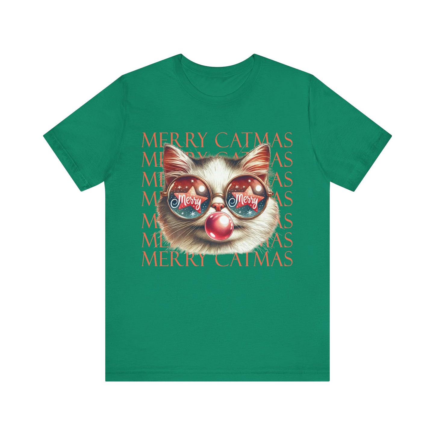 Merry Catmas Jersey Short Sleeve Tee