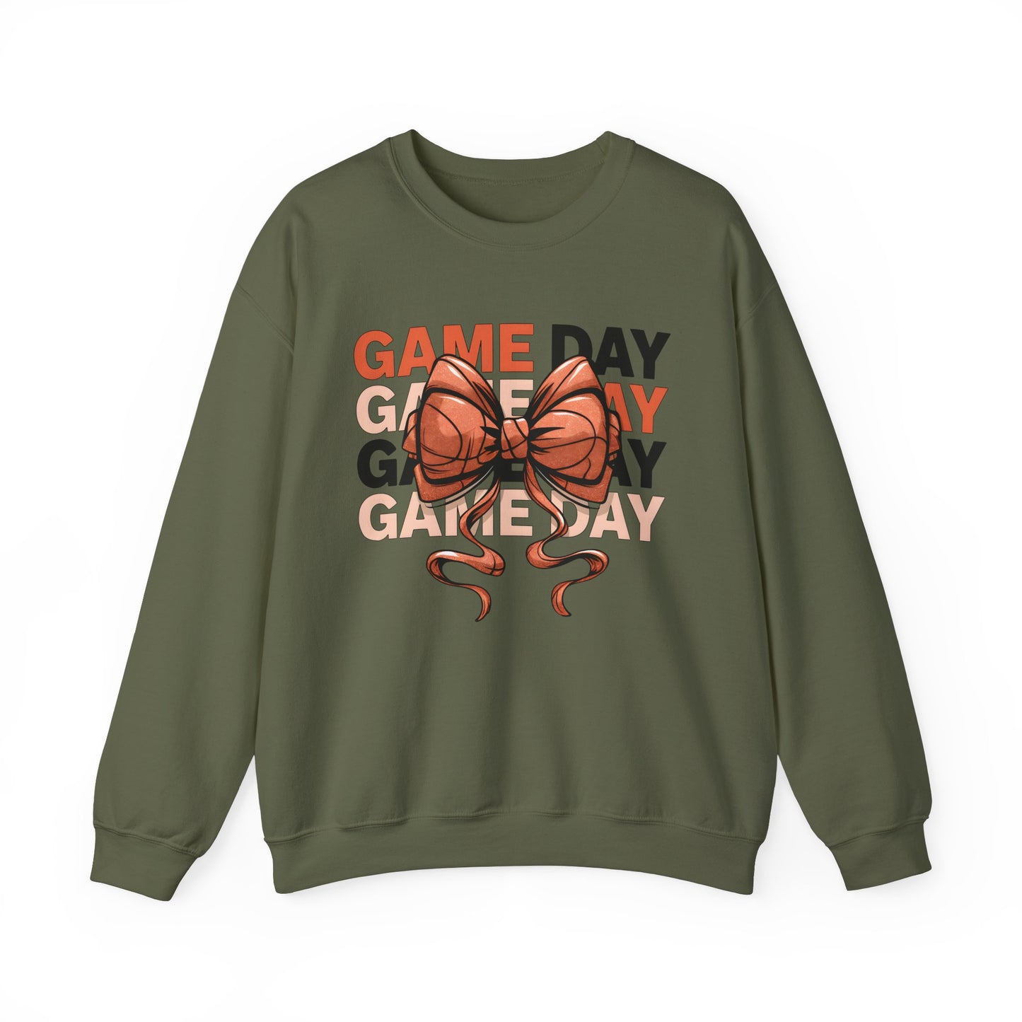Game Day Basketball Bow Heavy Blend™ Crewneck Sweatshirt
