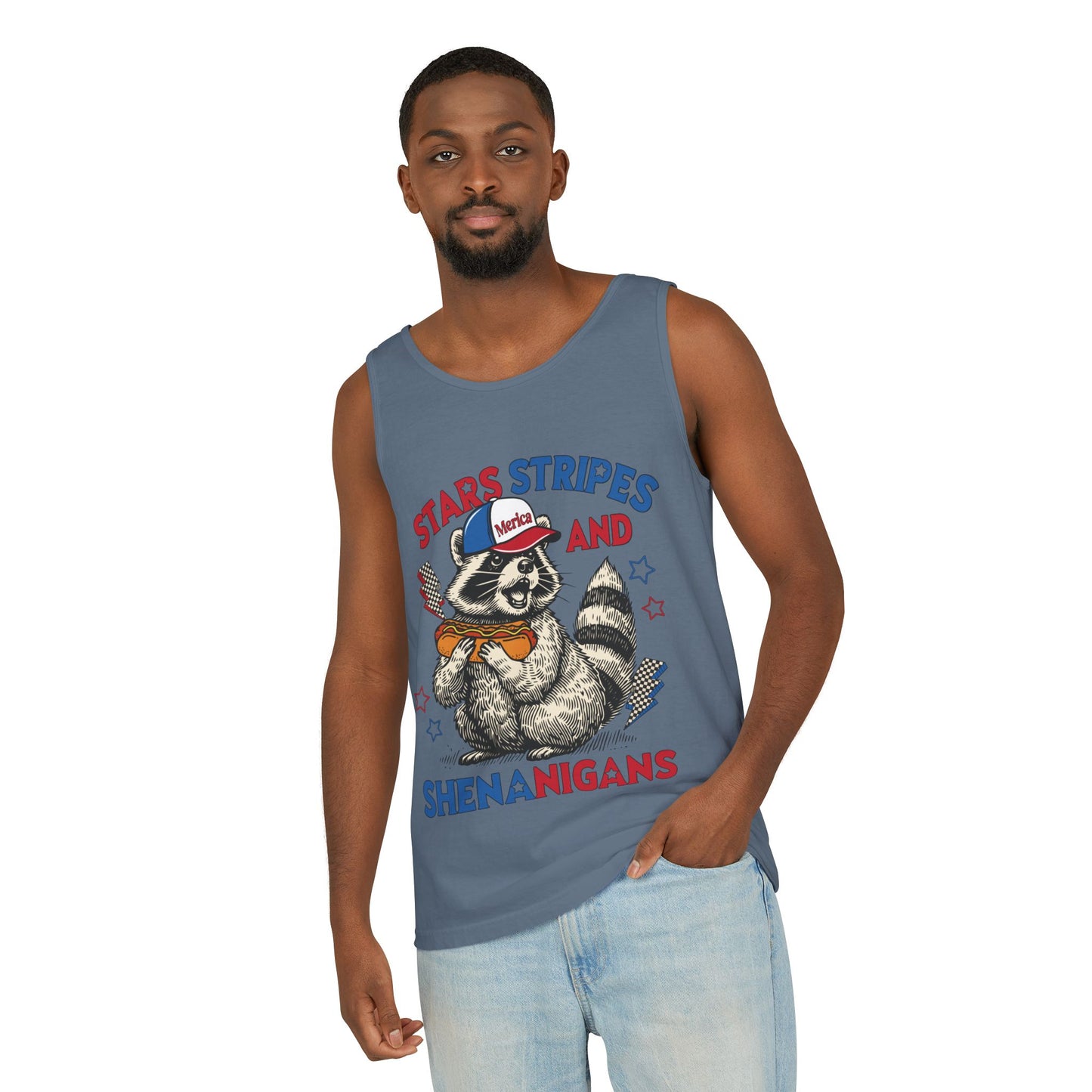 Stars Stripes and Shenanigans Garment-Dyed Tank Top