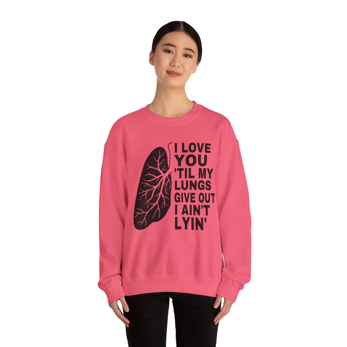 Love You Til My Lungs Give Out Heavy Blend™ Crewneck Sweatshirt