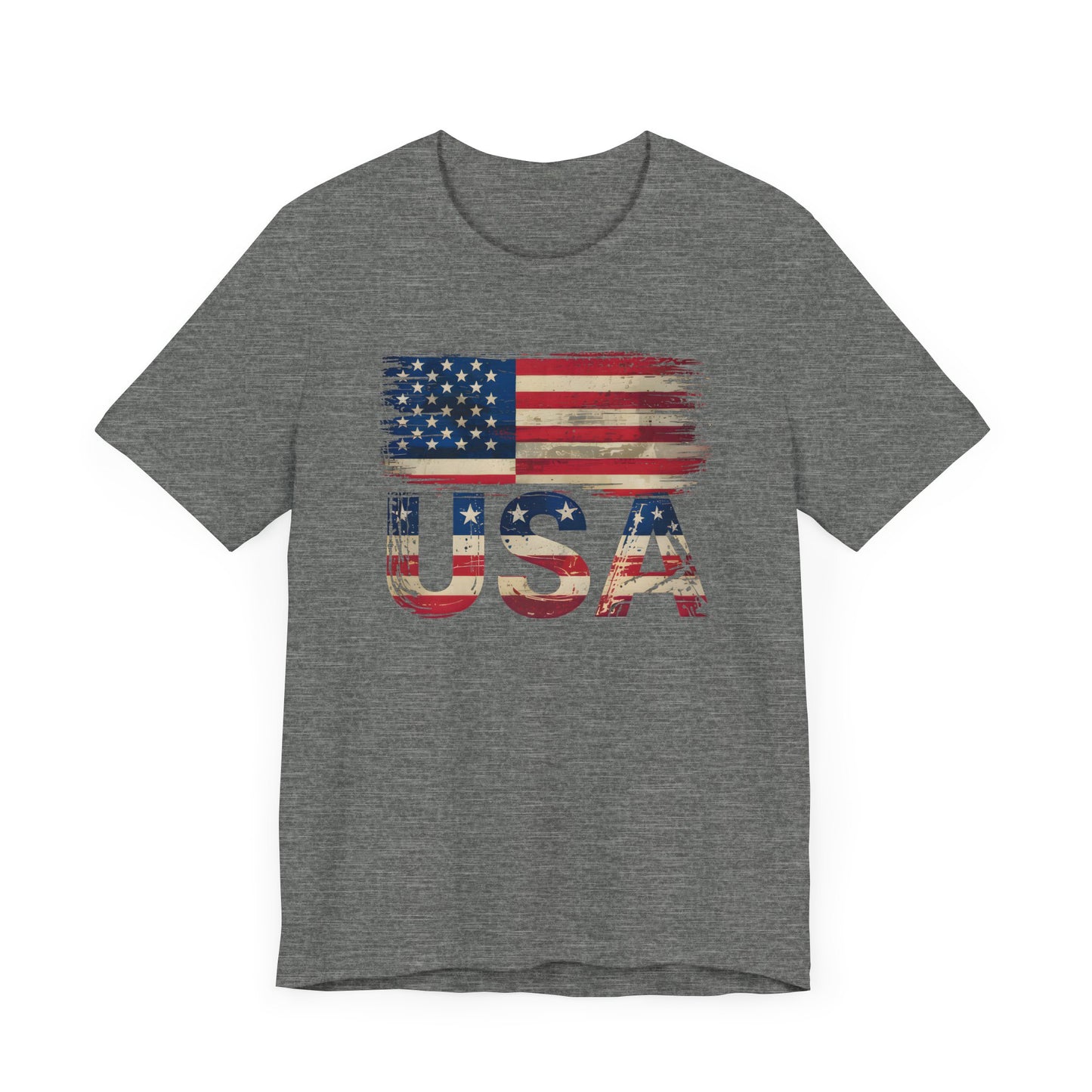 Distressed USA Jersey Short Sleeve Tee