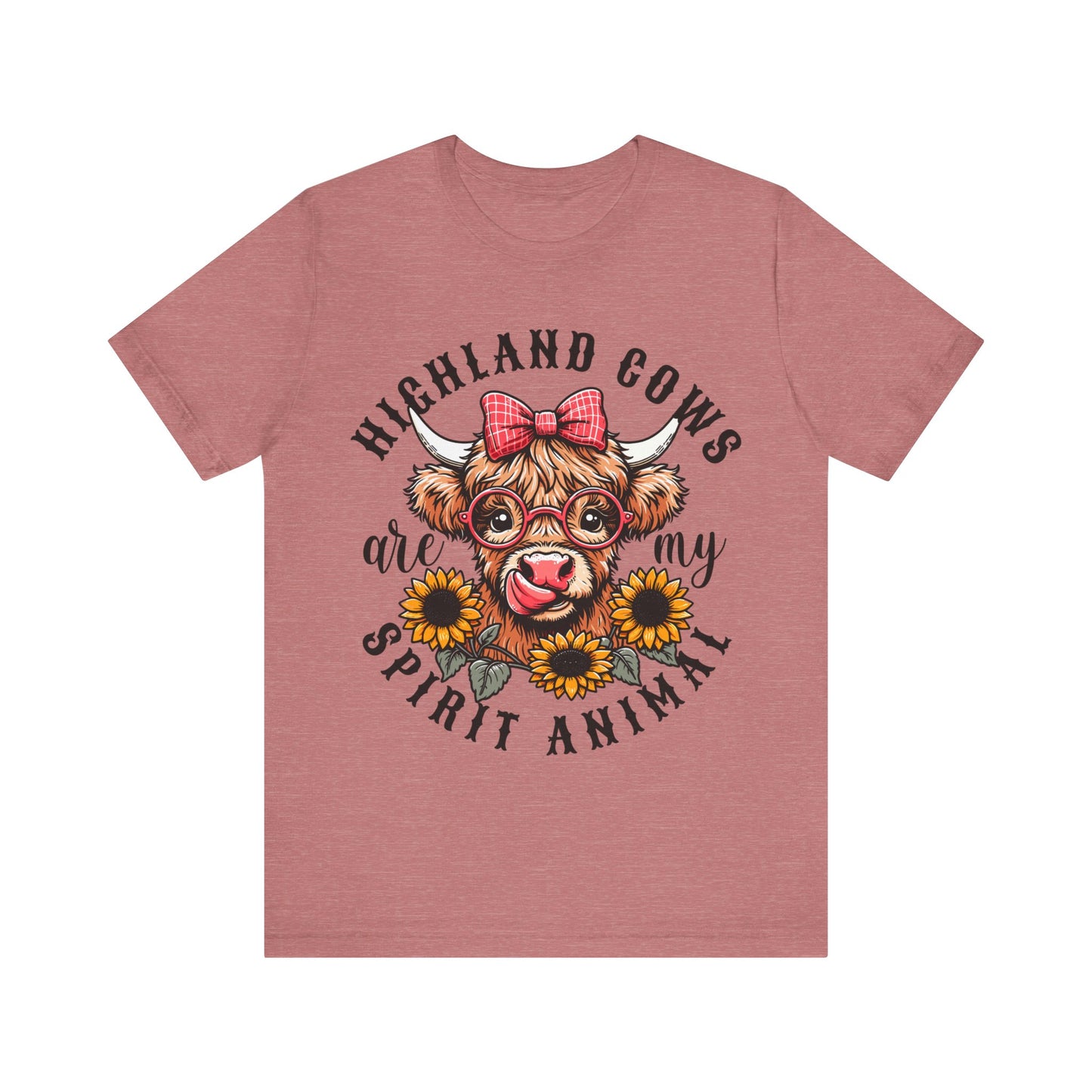 Highland Cows Are My Spirit Animal Jersey Short Sleeve Tee