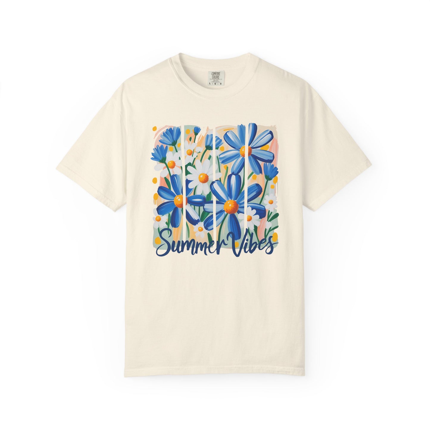 Blue Daisy Summer Vibes Garment-Dyed T-shirt