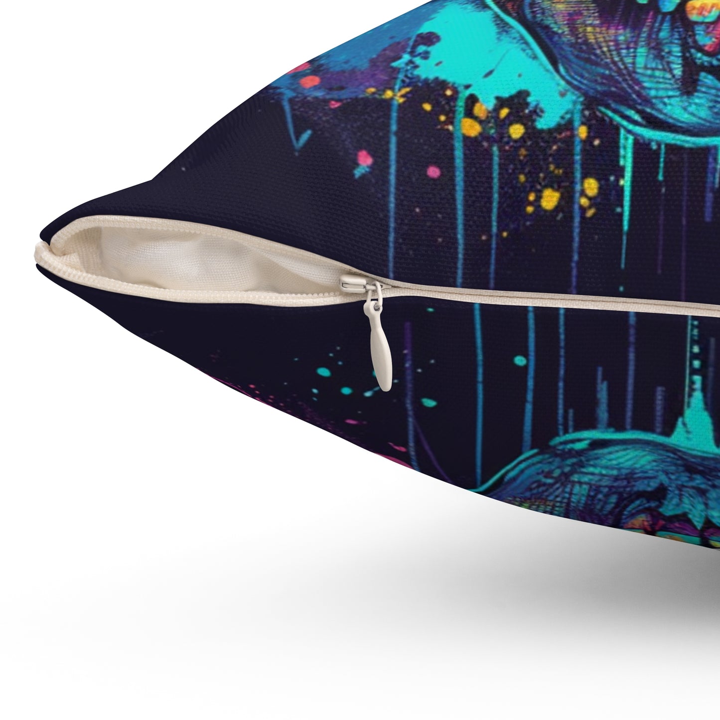 Colorful Skull Spun Polyester Square Pillow