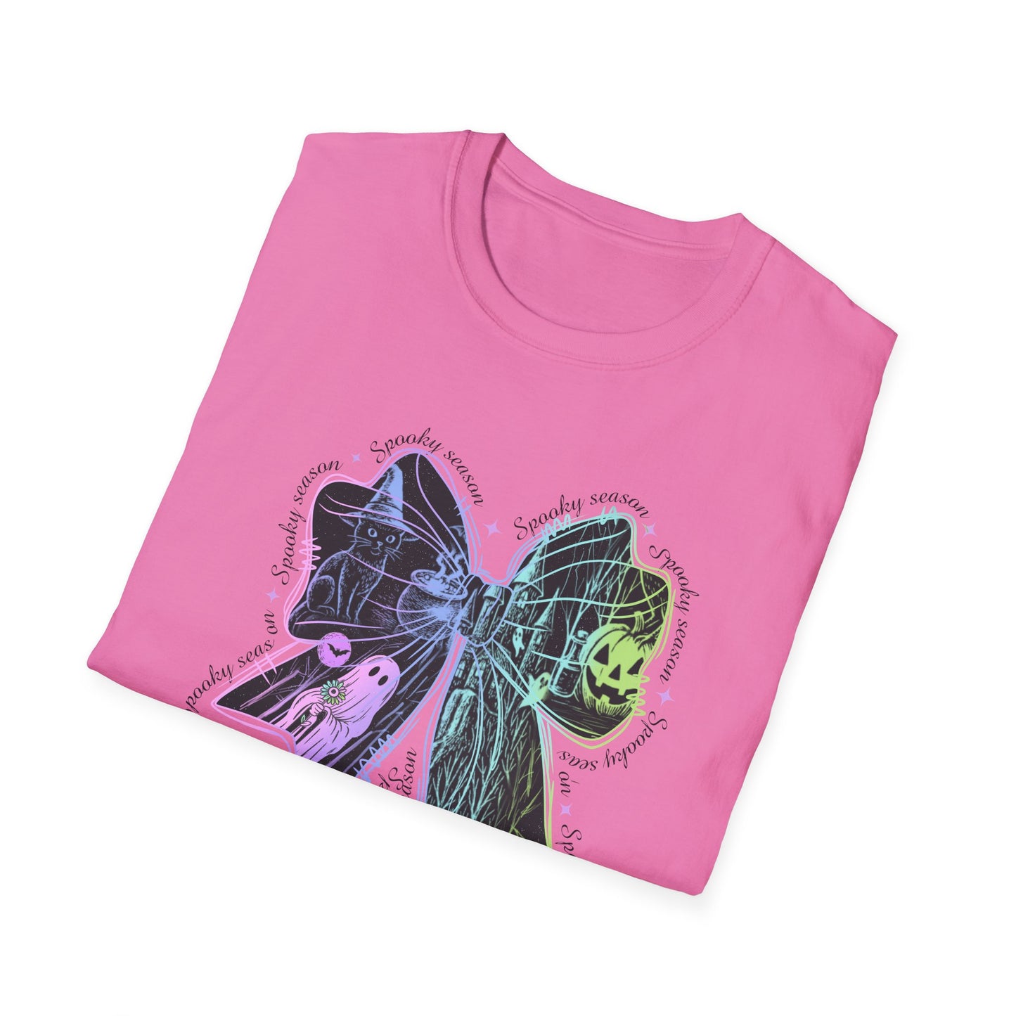Neon Spooky Bow Softstyle T-Shirt