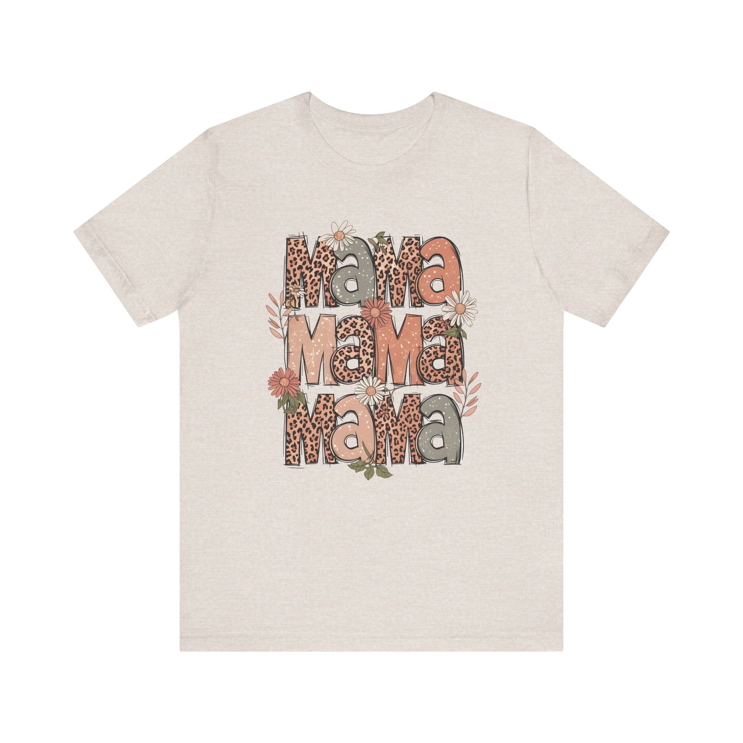 Floral Stacked Mama Jersey Short Sleeve Tee