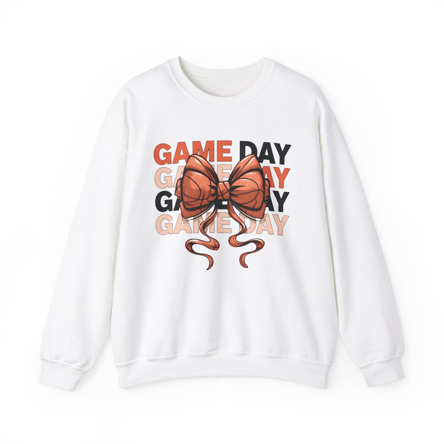 Game Day Basketball Bow Heavy Blend™ Crewneck Sweatshirt