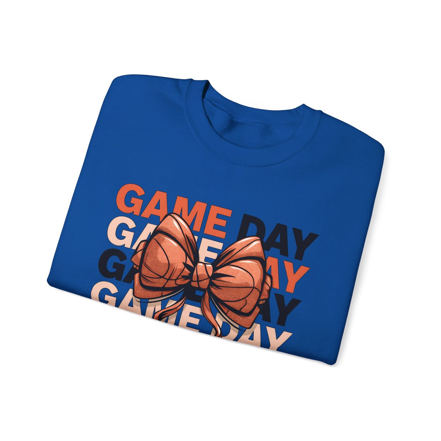 Game Day Basketball Bow Heavy Blend™ Crewneck Sweatshirt