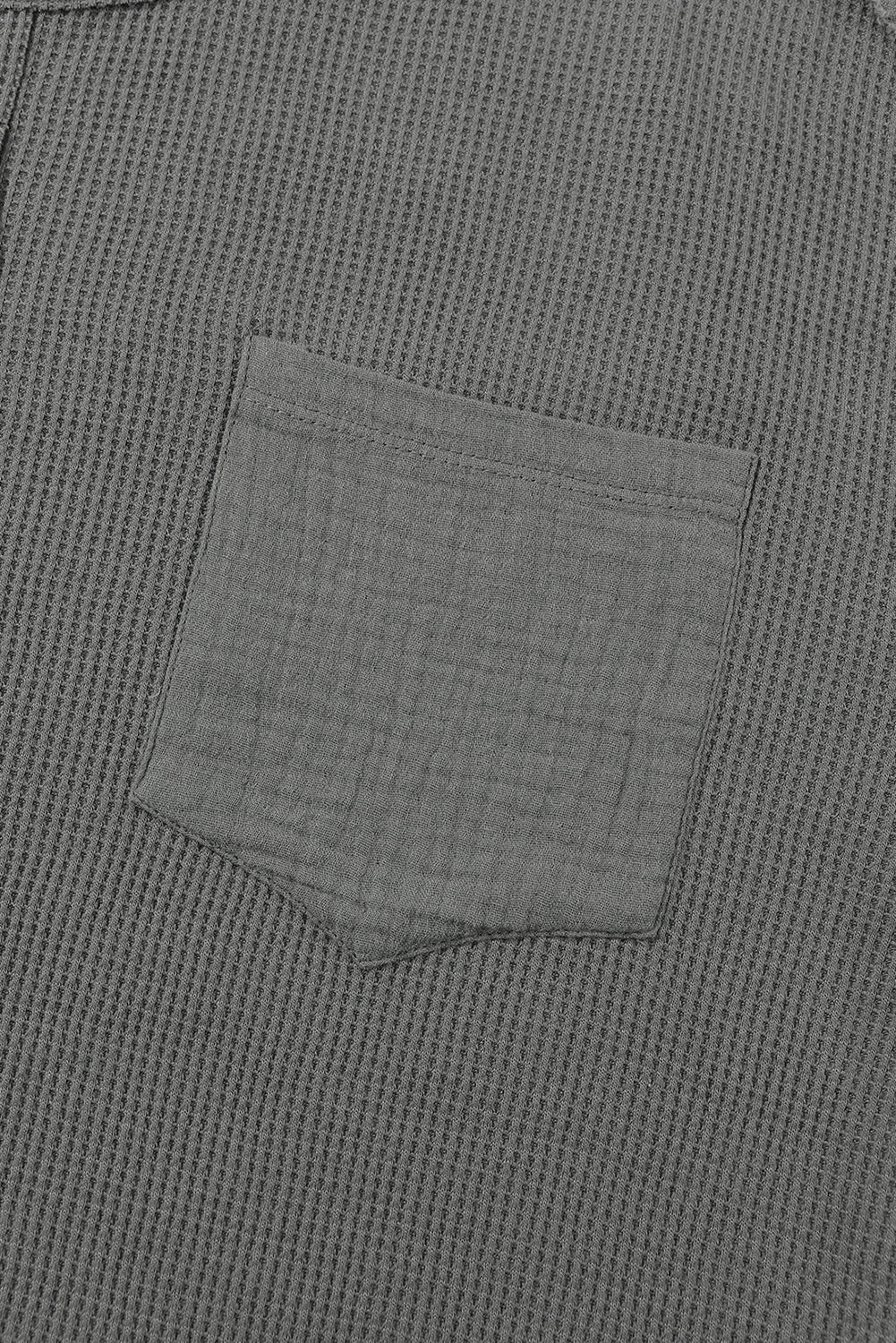 Dark Grey Plus Size Exposed Seam Crinkle Patchwork Top