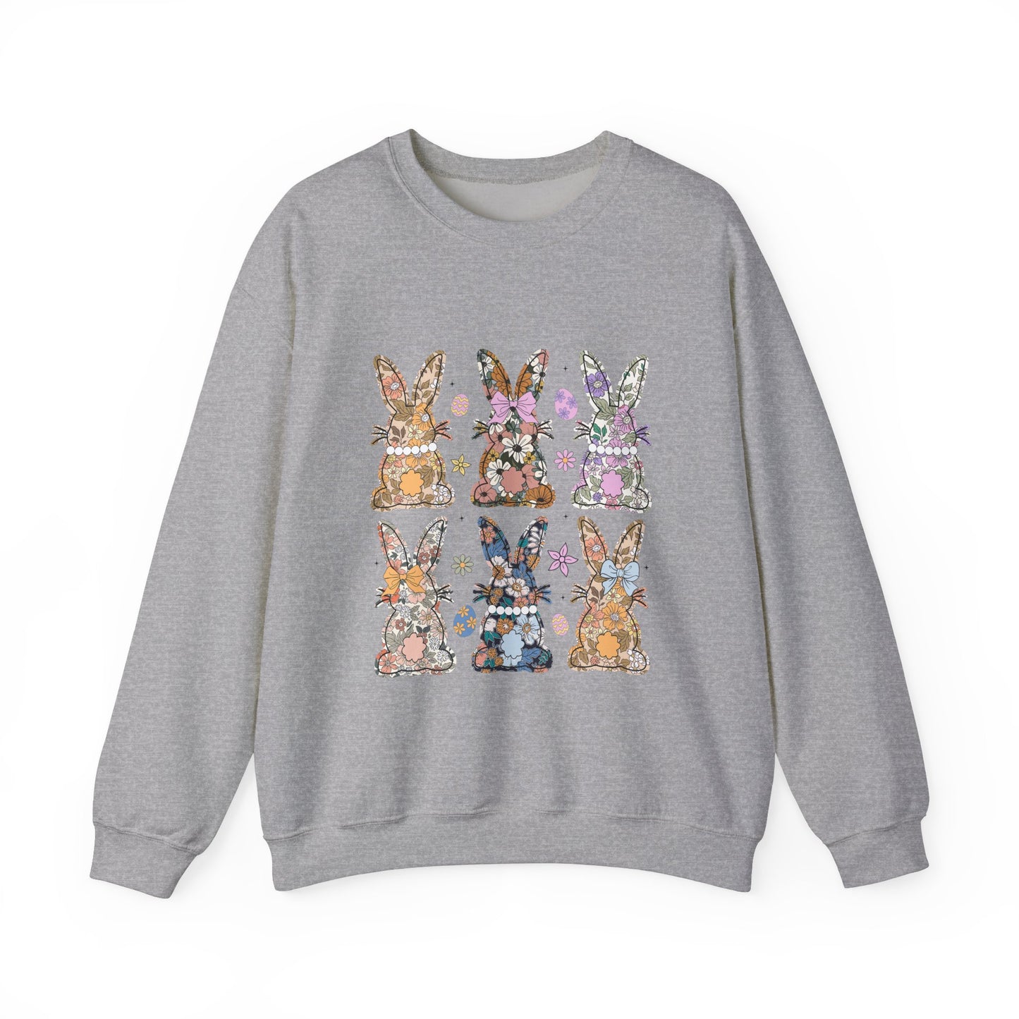 Floral Bunnies Heavy Blend™ Crewneck Sweatshirt