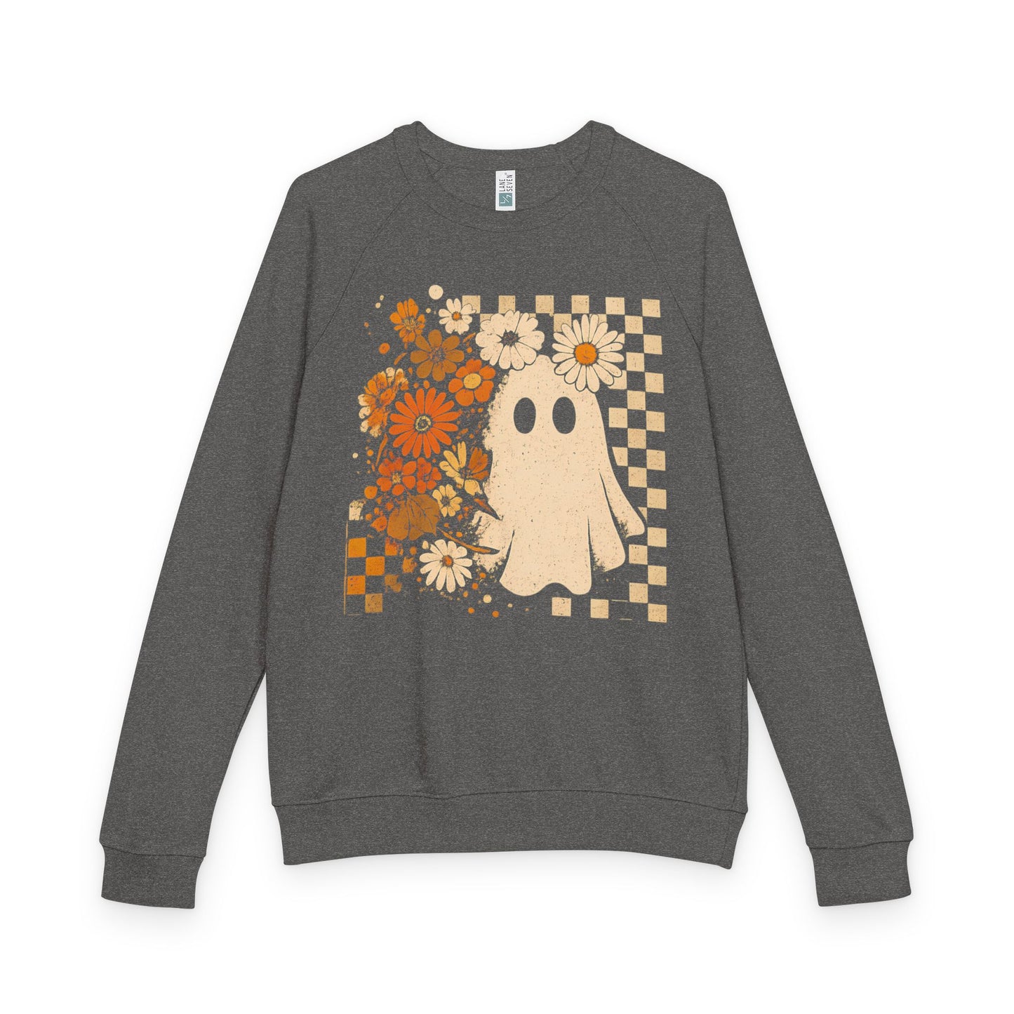 Checkered Ghost French Terry Raglan Crewneck