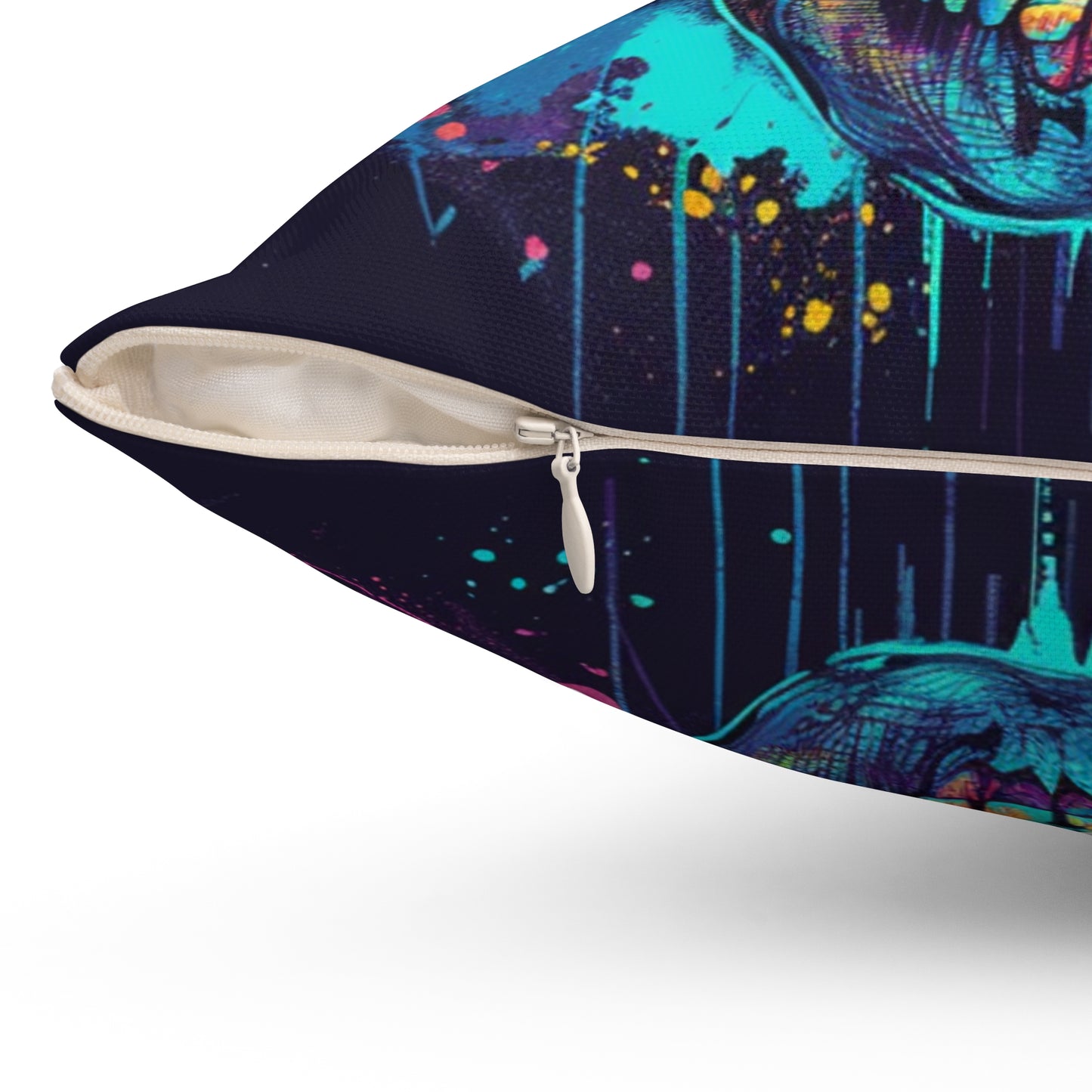 Colorful Skull Spun Polyester Square Pillow