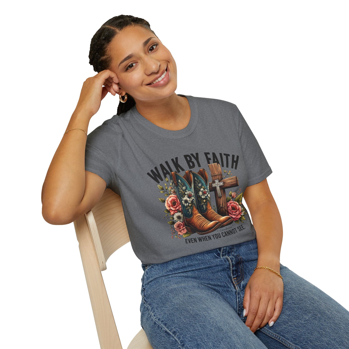 Walk By Faith Even When You Cannot See Softstyle T-Shirt