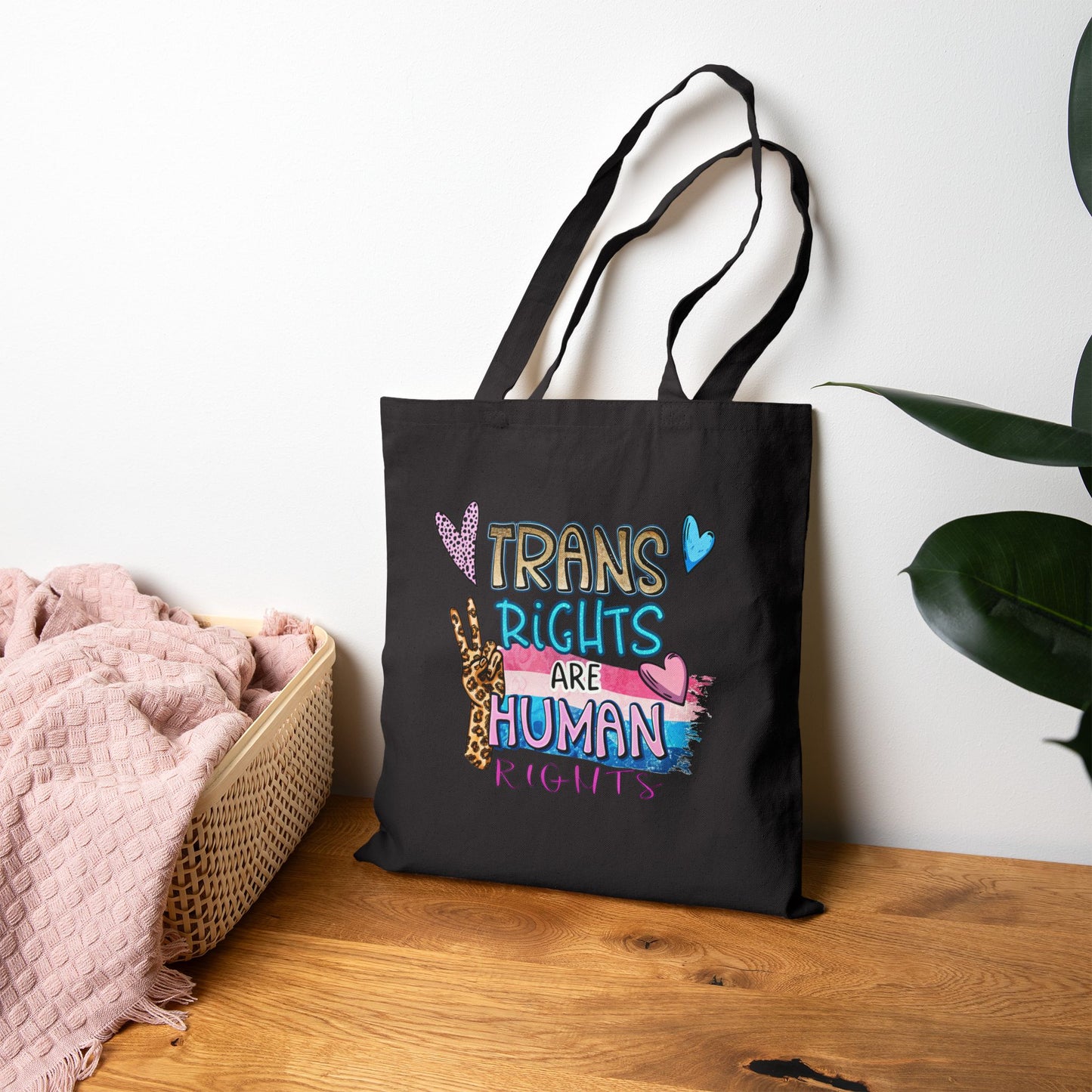 Trans Rights are Human Rights Cotton Canvas Tote Bag