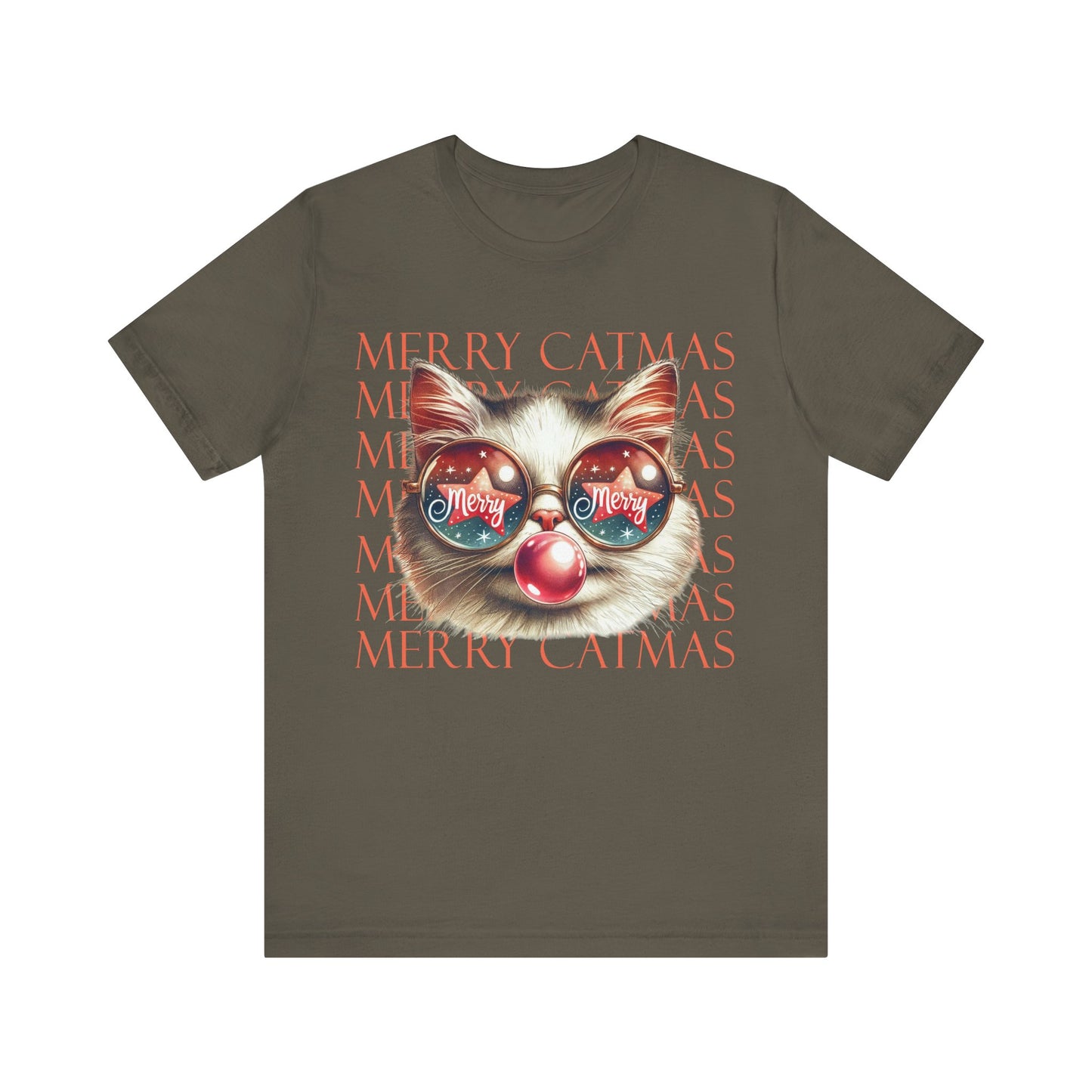 Merry Catmas Jersey Short Sleeve Tee