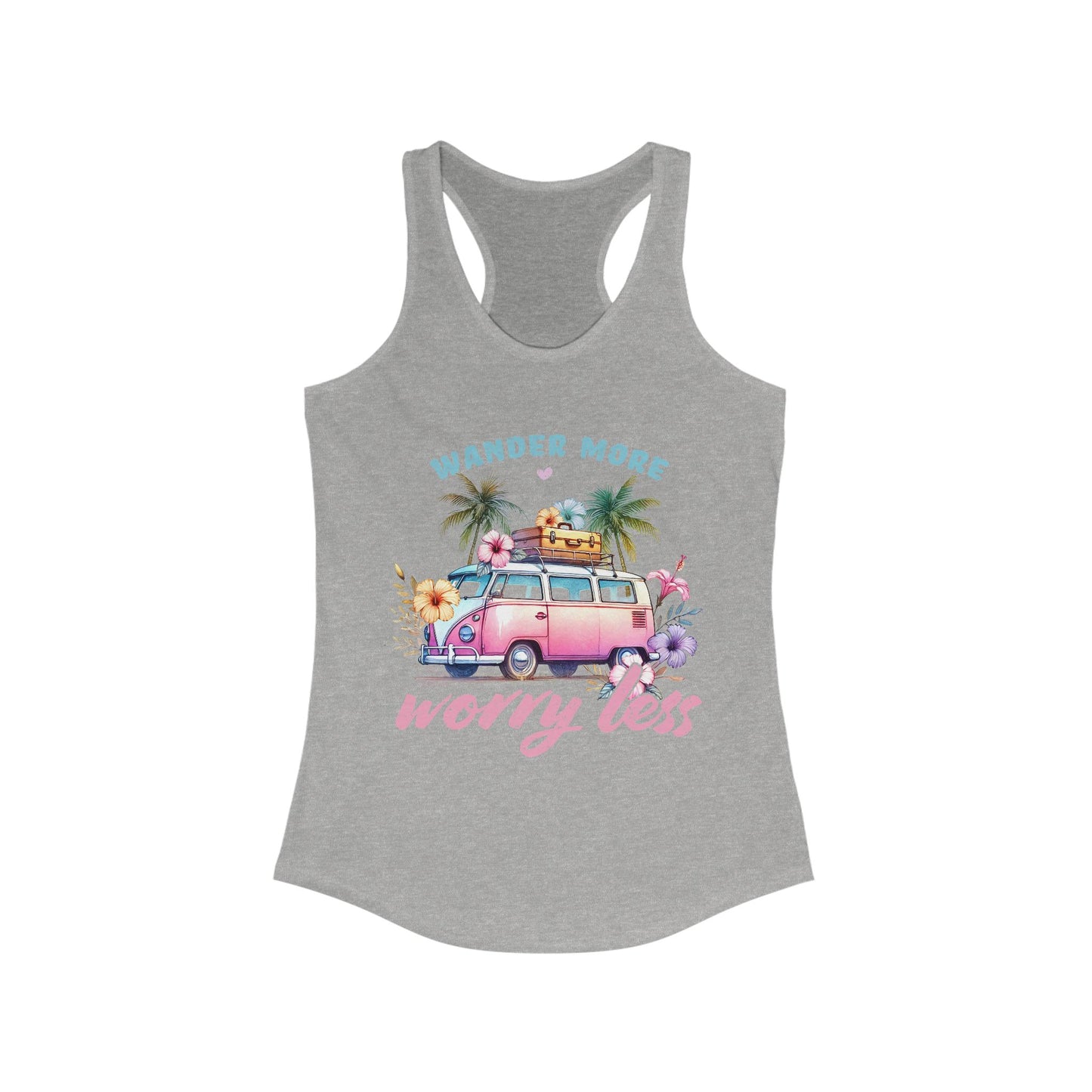Wander More Worry Less Women's Ideal Racerback Tank