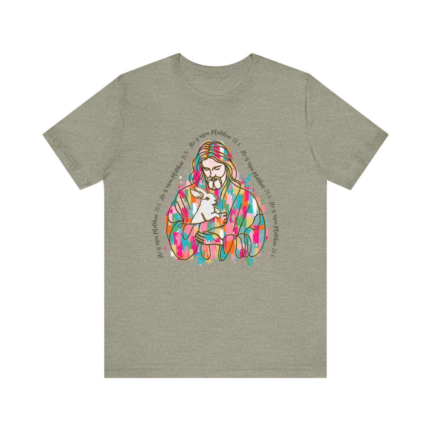Brush Stroke Easter Jesus Jersey Short Sleeve Tee