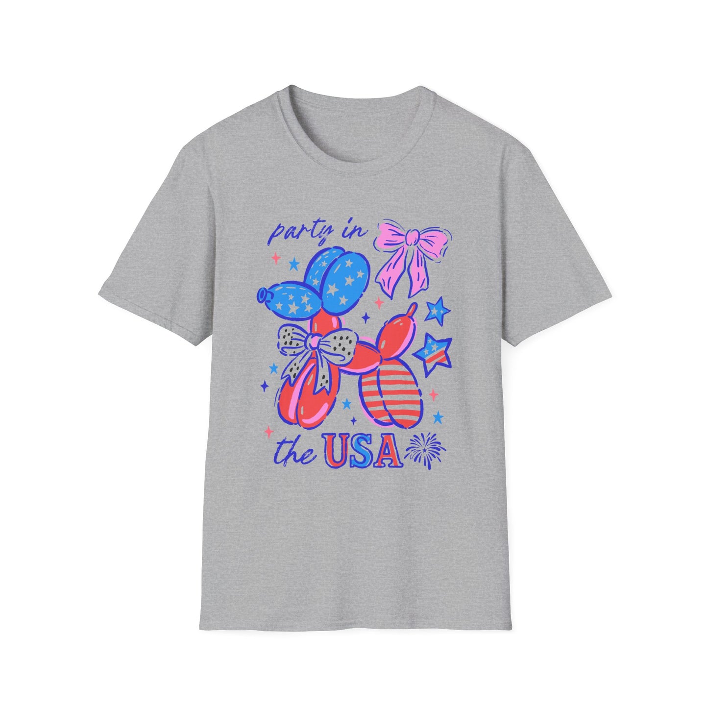 Party In The USA Balloon Dog Softstyle T-Shirt