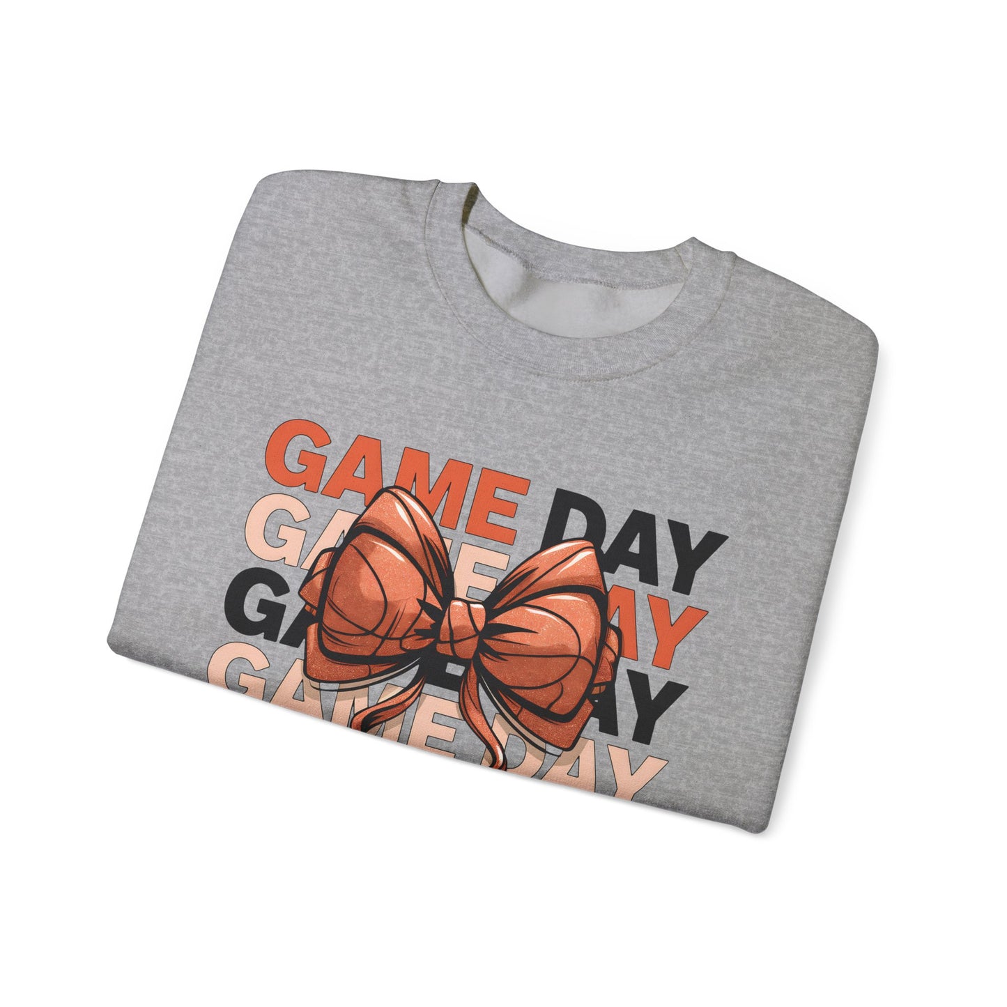 Game Day Basketball Bow Heavy Blend™ Crewneck Sweatshirt