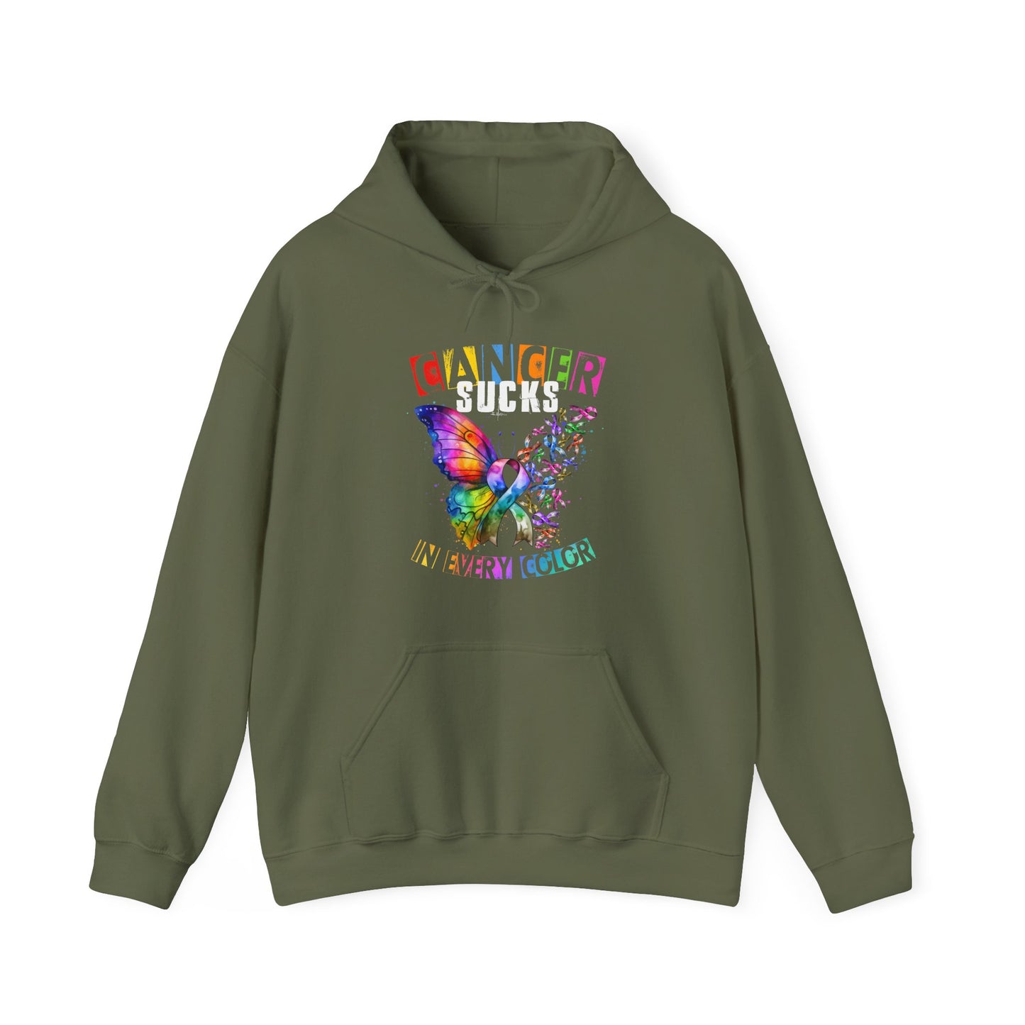 Cancer Sucks In All Colors Heavy Blend™ Hooded Sweatshirt