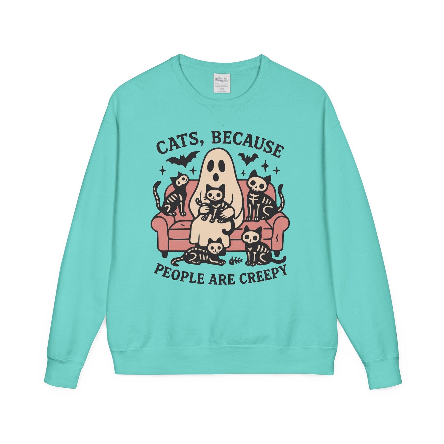 Cats Because People are Creepy ComfortWash® Garment Dyed Crewneck Sweatshirt