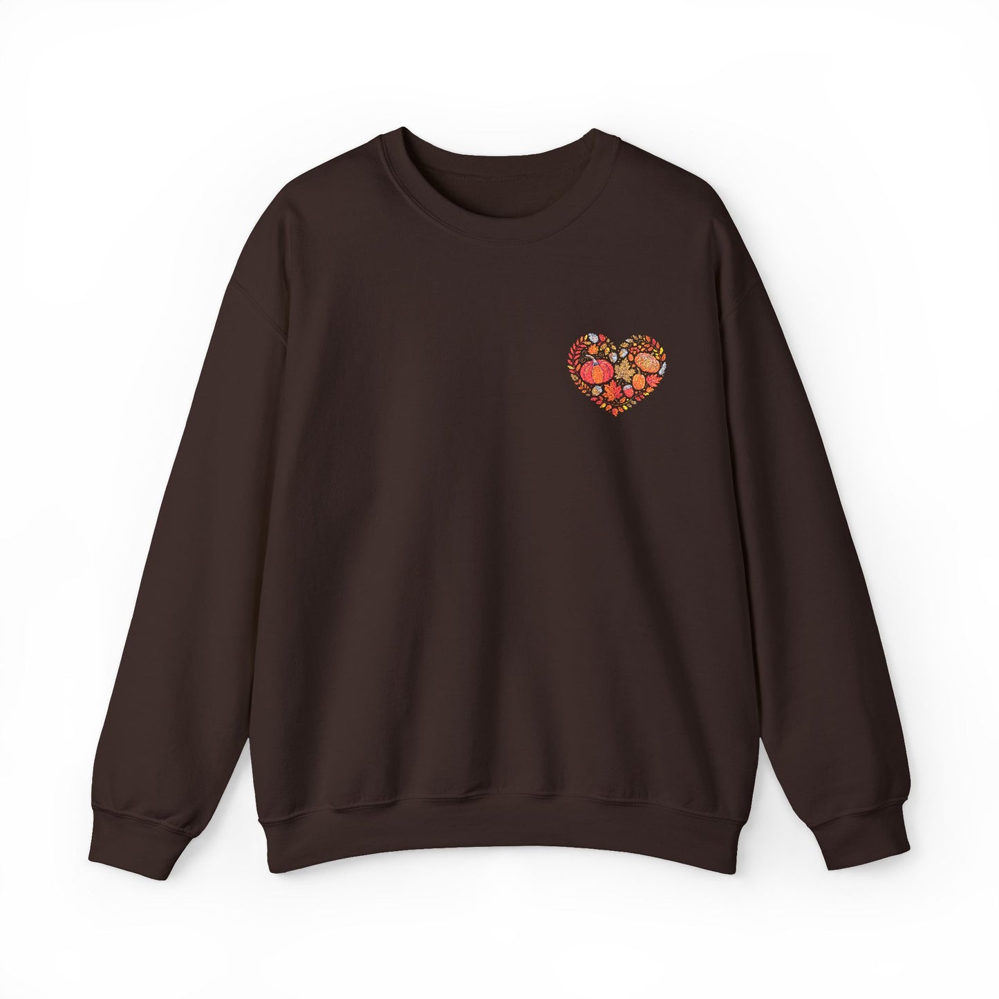 Embroidered Fall Heart Heavy Blend™ Crewneck Sweatshirt