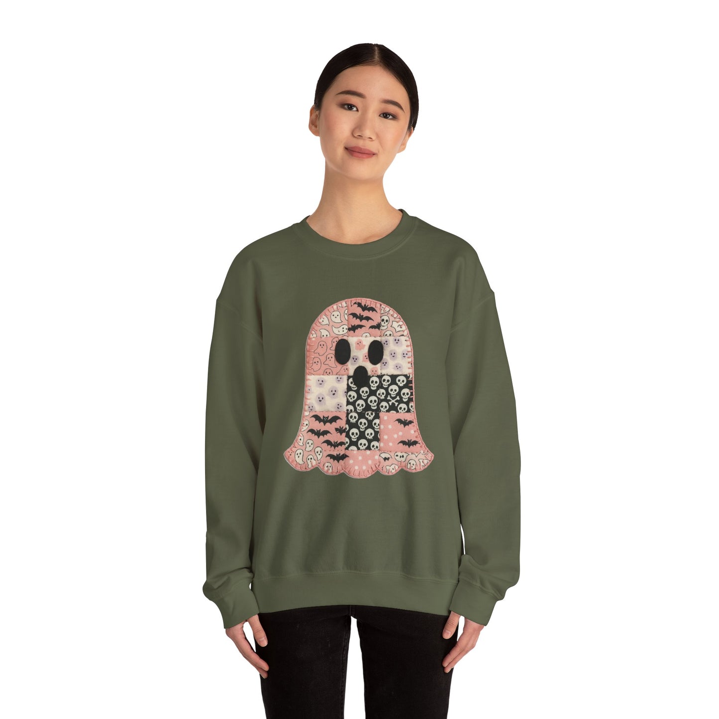 Patchwork Ghost Heavy Blend™ Crewneck Sweatshirt
