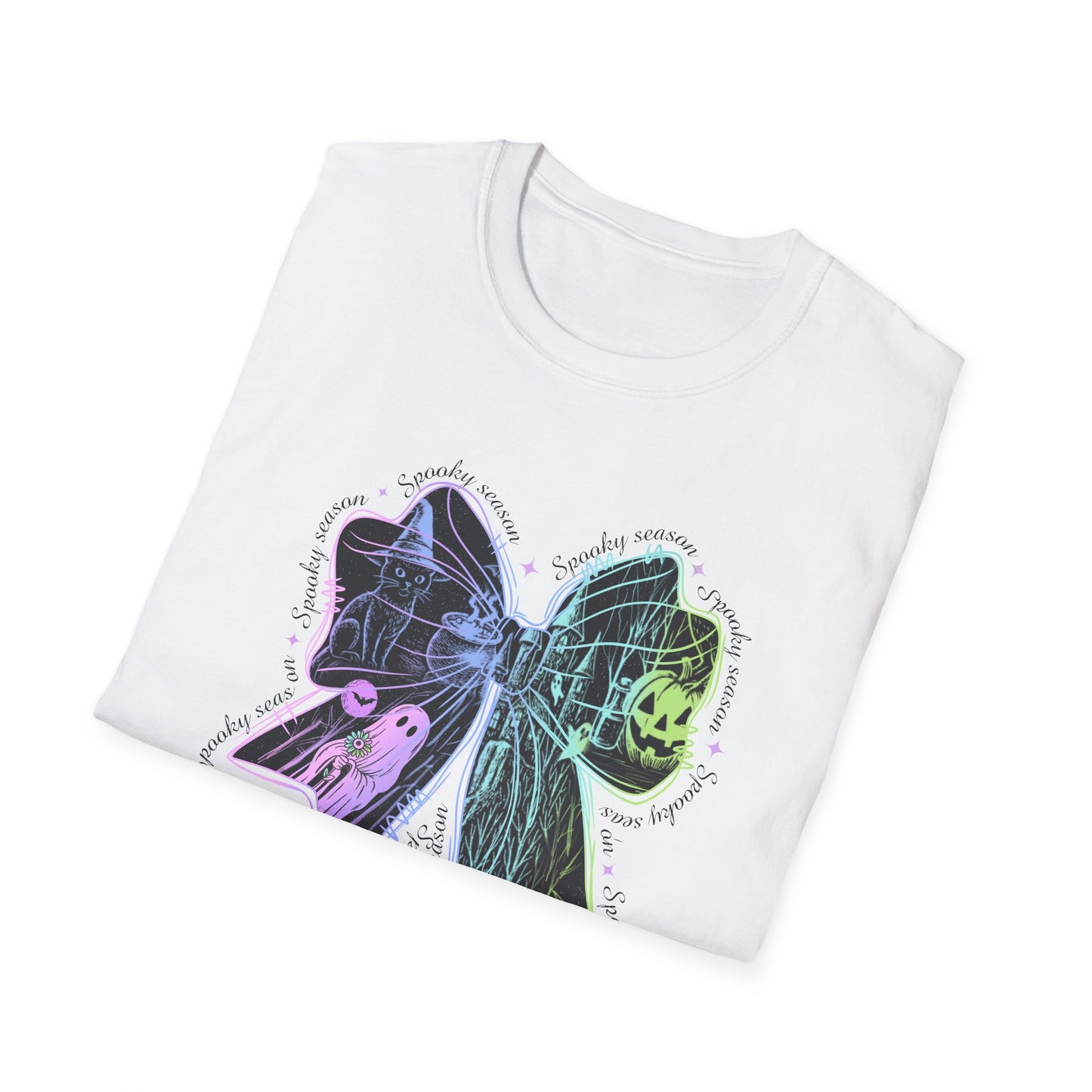 Neon Spooky Bow Softstyle T-Shirt