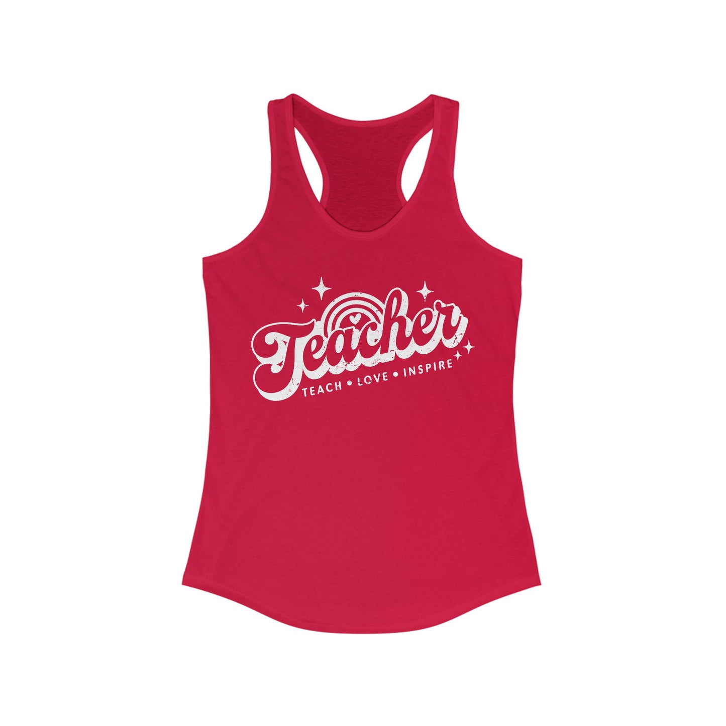 Teacher Teach Love Inspire Women's Ideal Racerback Tank